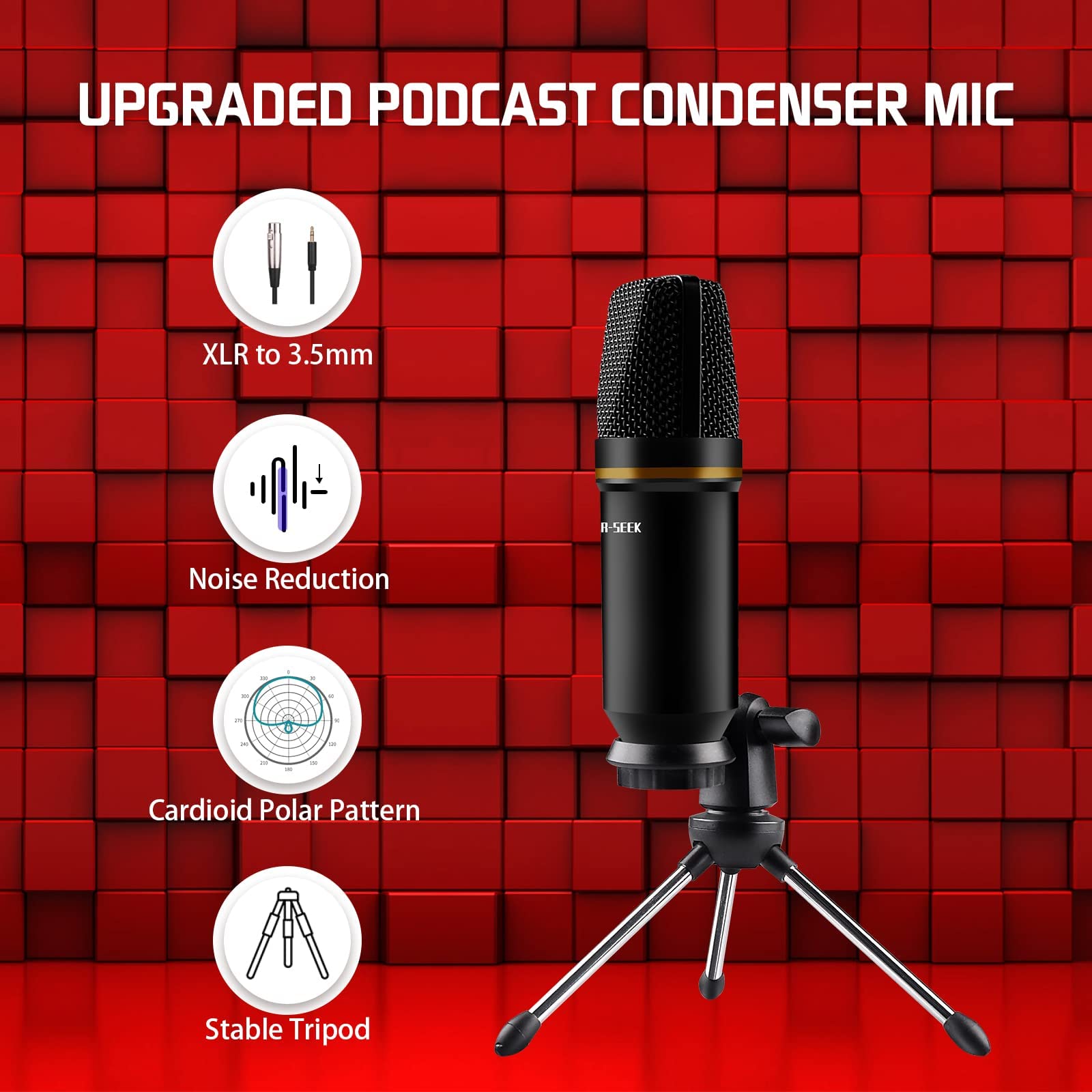 Professional Podcast Equipment Bundle - Studio Condenser Microphone & Headset Kit for Streaming, Recording, YouTube & Voiceovers (2 Mics Included)