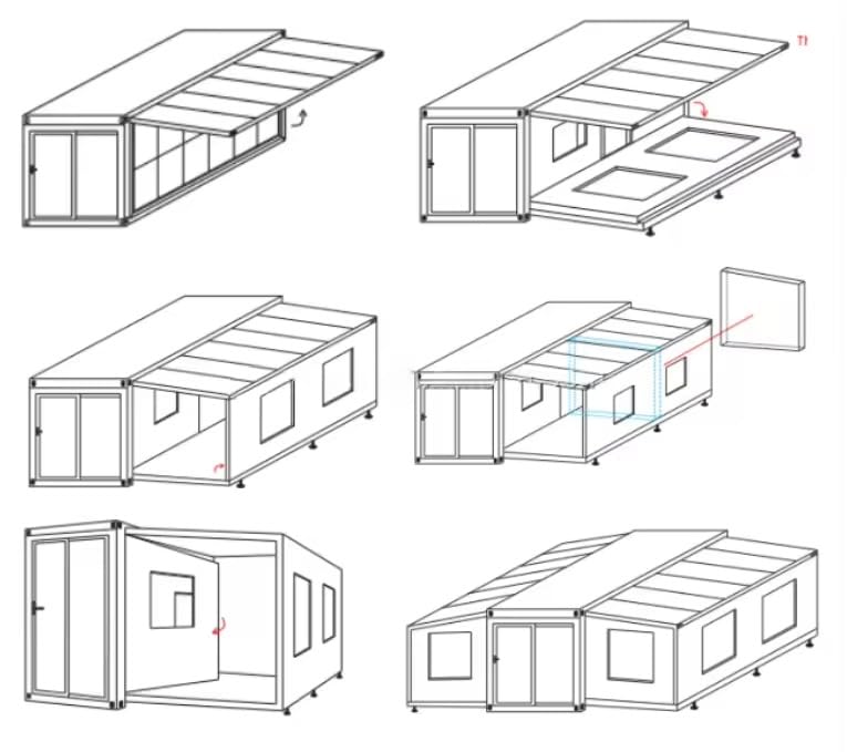 30FT Tiny House for Sale - Portable Prefab Home with 2 Bedrooms, Full Bathroom & Kitchen | Steel Frame Foldable Mobile Home for Backyard, Vacation & Off-Grid Living
