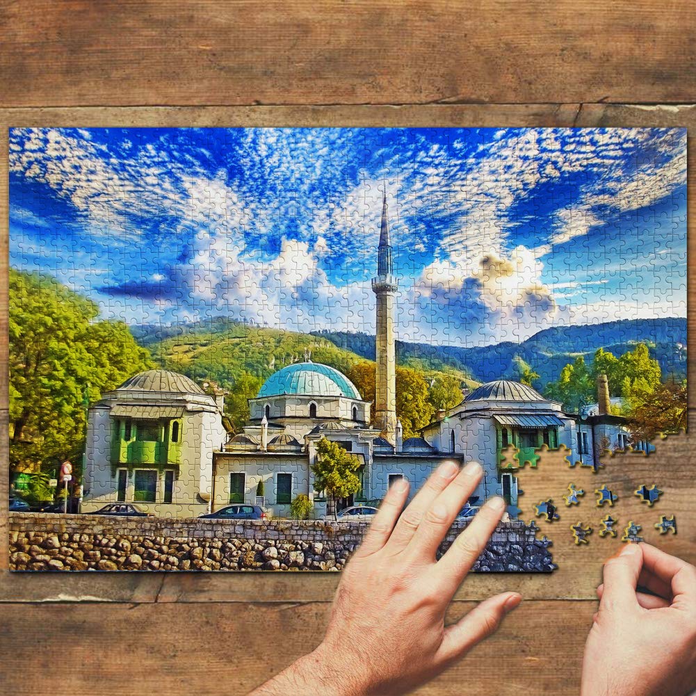 1000 Piece Bosnia Jigsaw Puzzle - Sarajevo Cityscape Wooden Travel Souvenir for Adults & Teens | Perfect for Home Decor, Relaxation & Educational Fun