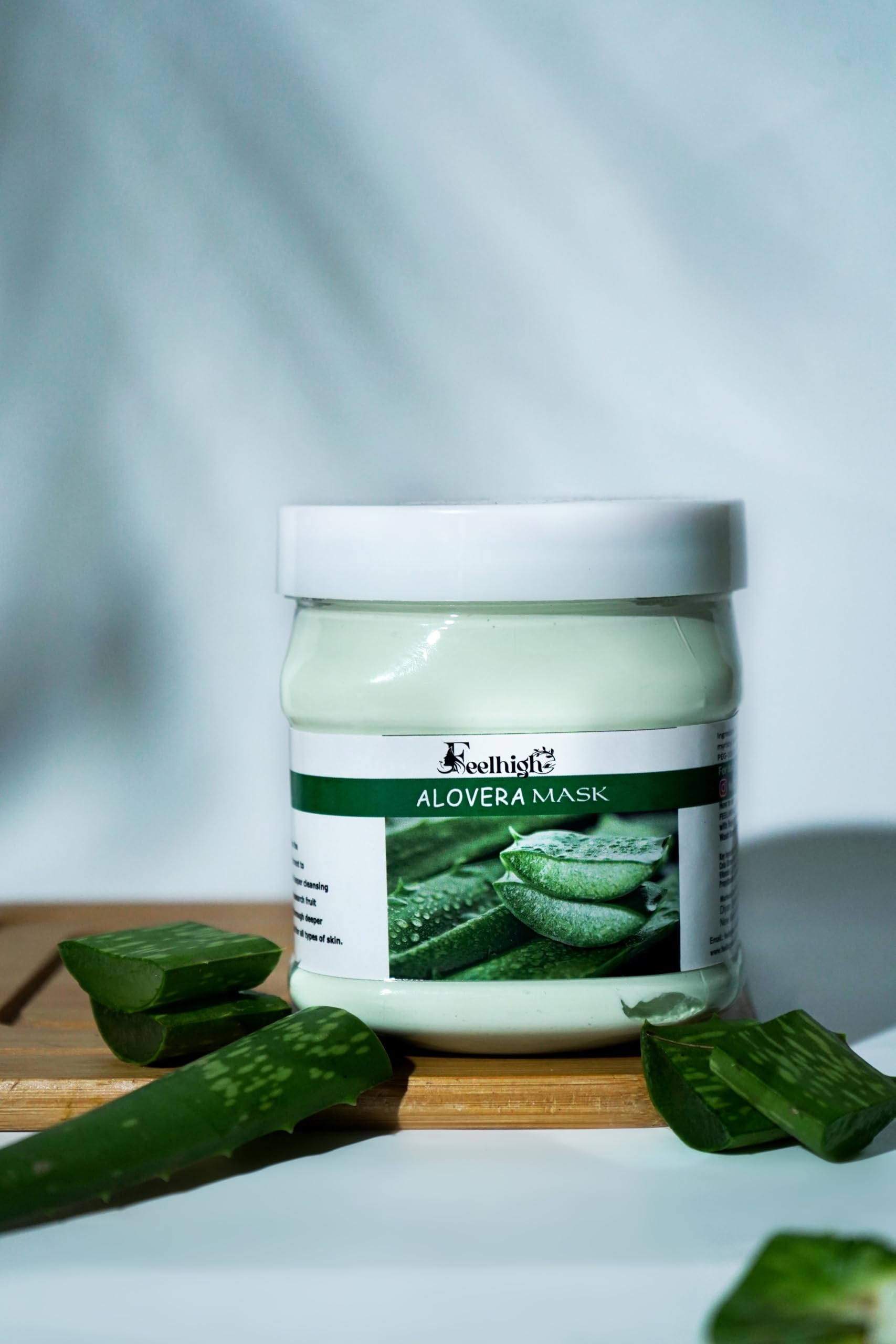 Feelhigh Aloe Vera Face & Body Mask with De-Tan Scrub - 2-Piece Skincare Set for Hydration & Brightening | Perfect for Sunburn Relief & Daily Glow Routine