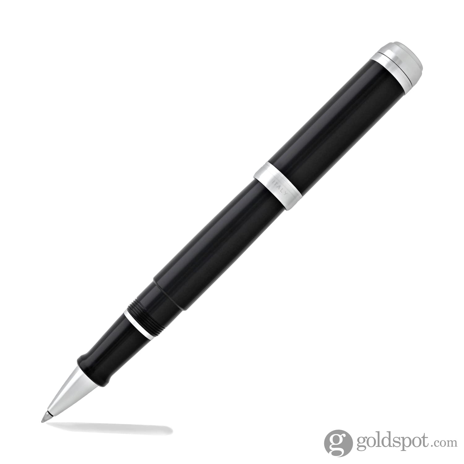 Aurora Talentum Classic Black Rollerball Pen with Chrome Trim - Premium Writing Instrument for Office, Business & Gift Giving
