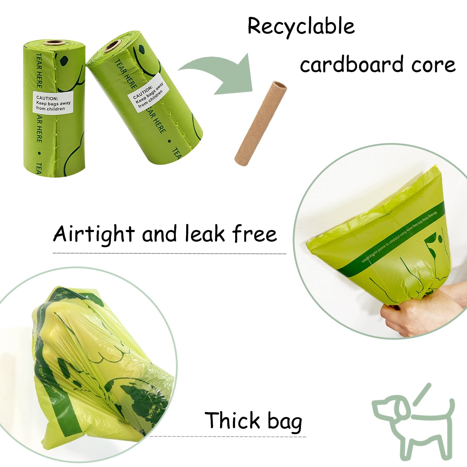 Eco-Friendly Bone Shaped Dog Waste Bag Dispenser with 30 Leakproof Poop Bags - 2 Pack Beige Pet Waste Holders for Walking, Hiking & Park Cleanup