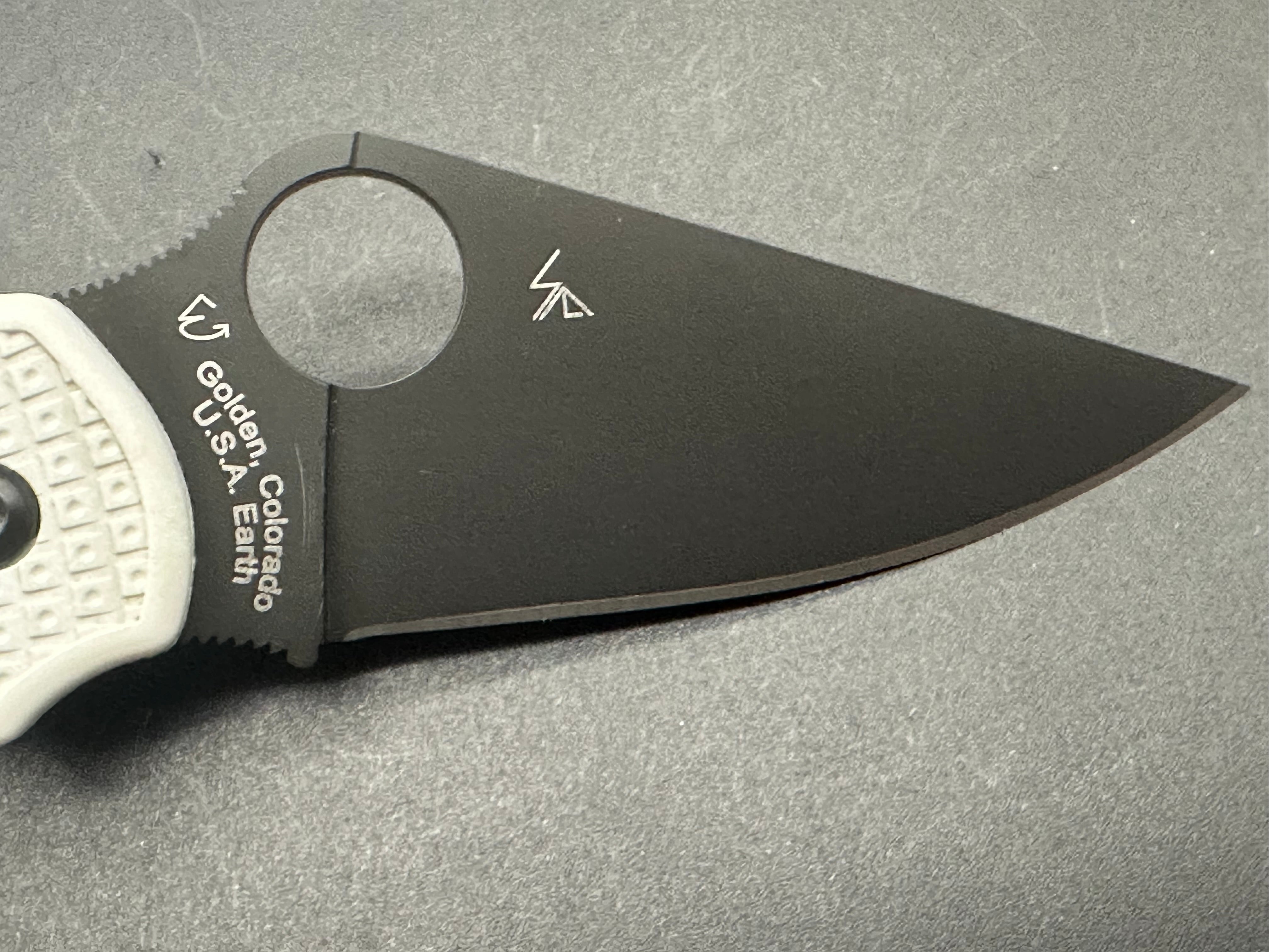 Spyderco Para 3 Lightweight Folding Knife - Black DLC Coated REX 45 Blade & White FRN Handle | EDC Pocket Knife for Camping, Hiking & Outdoor Adventures (Model C223PWHBK)