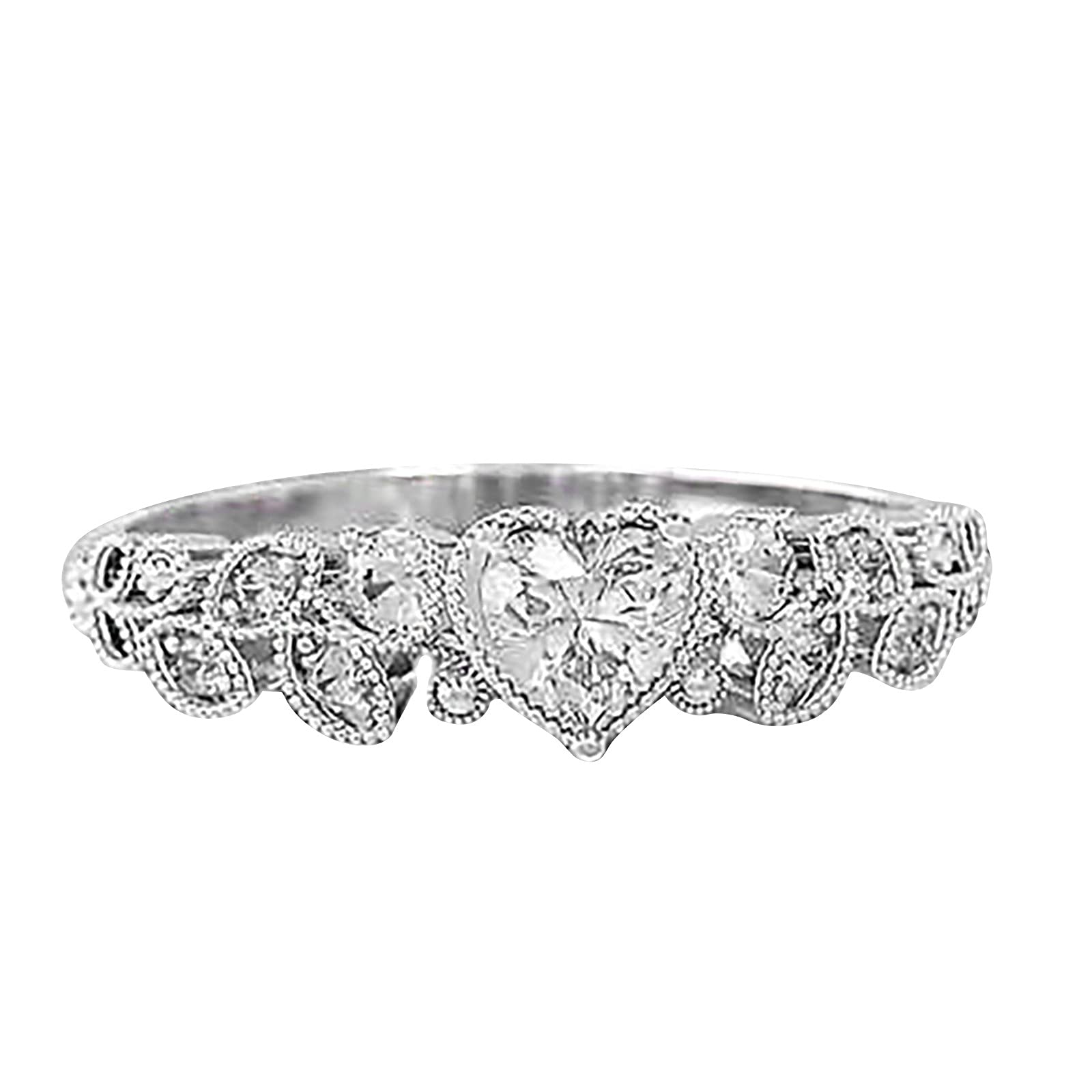 Elegant Peach Heart Diamond Ring for Women - Personalized Micro Inlaid Zircon Wedding Jewelry, Fashion Gift for Girlfriend, Daughter - Perfect for Anniversaries, Engagements & Special Occasions