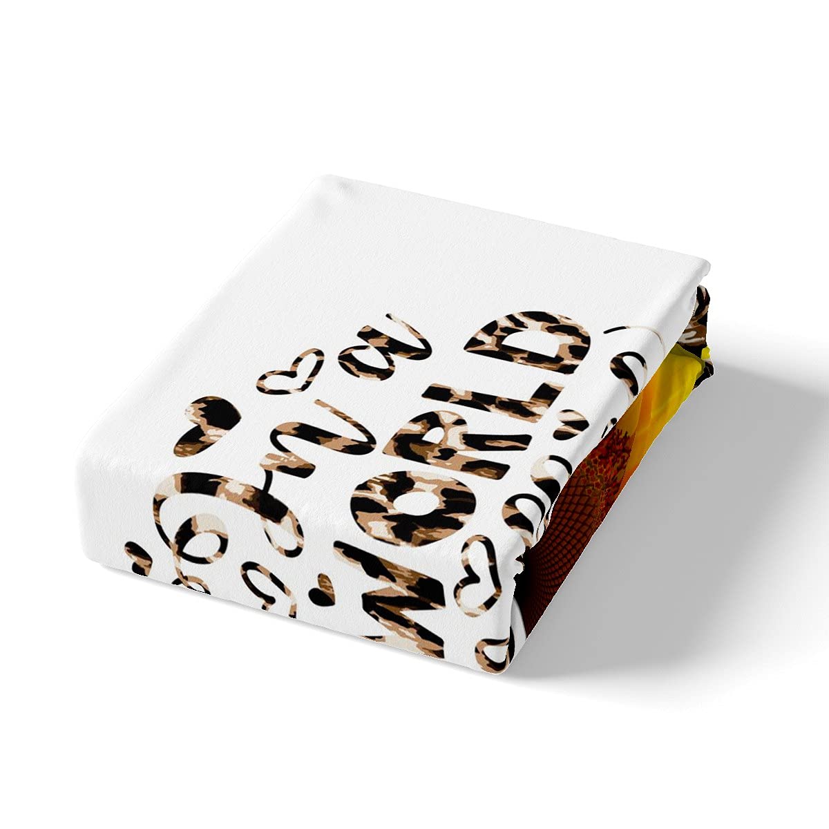 3D Yellow Sunflowers Leopard Print Twin Size Duvet Cover Set - Cartoon Cheetah Pattern Bedding for Kids, Boys & Girls - Farmhouse Theme 2-Piece Quilt Cover - Perfect for Kids' Rooms, Dorm Decor and Themed Bedroom Makeovers