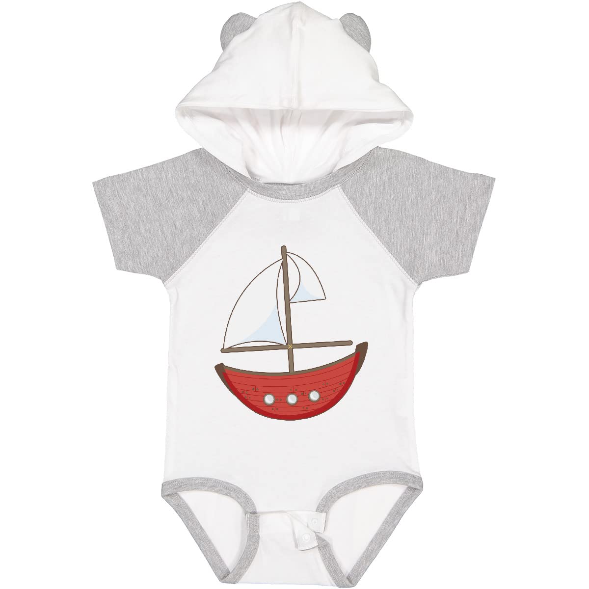 Inktastic Red Sailboat Baby Bodysuit - Soft Cotton Infant Onesie for Boys & Girls - Perfect for Beach Outings, Family Photos & Nautical Themed Nursery Decor