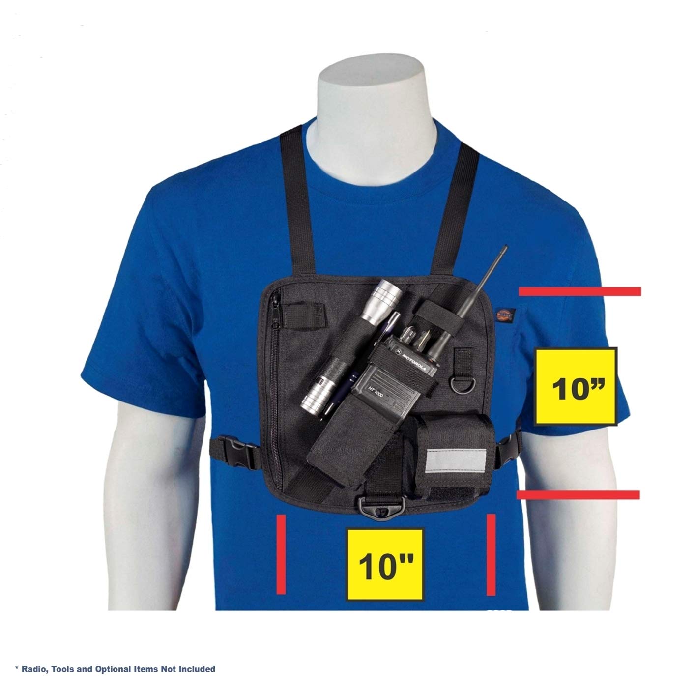 HOLSTERGUY RCH-201S Solid Radio Chest Harness - Adjustable Shoulder Holster for Motorola, ICOM, Vertex Two-Way Radios & Walkie Talkies - USA Made - Perfect for Security, Construction & Outdoor Adventures