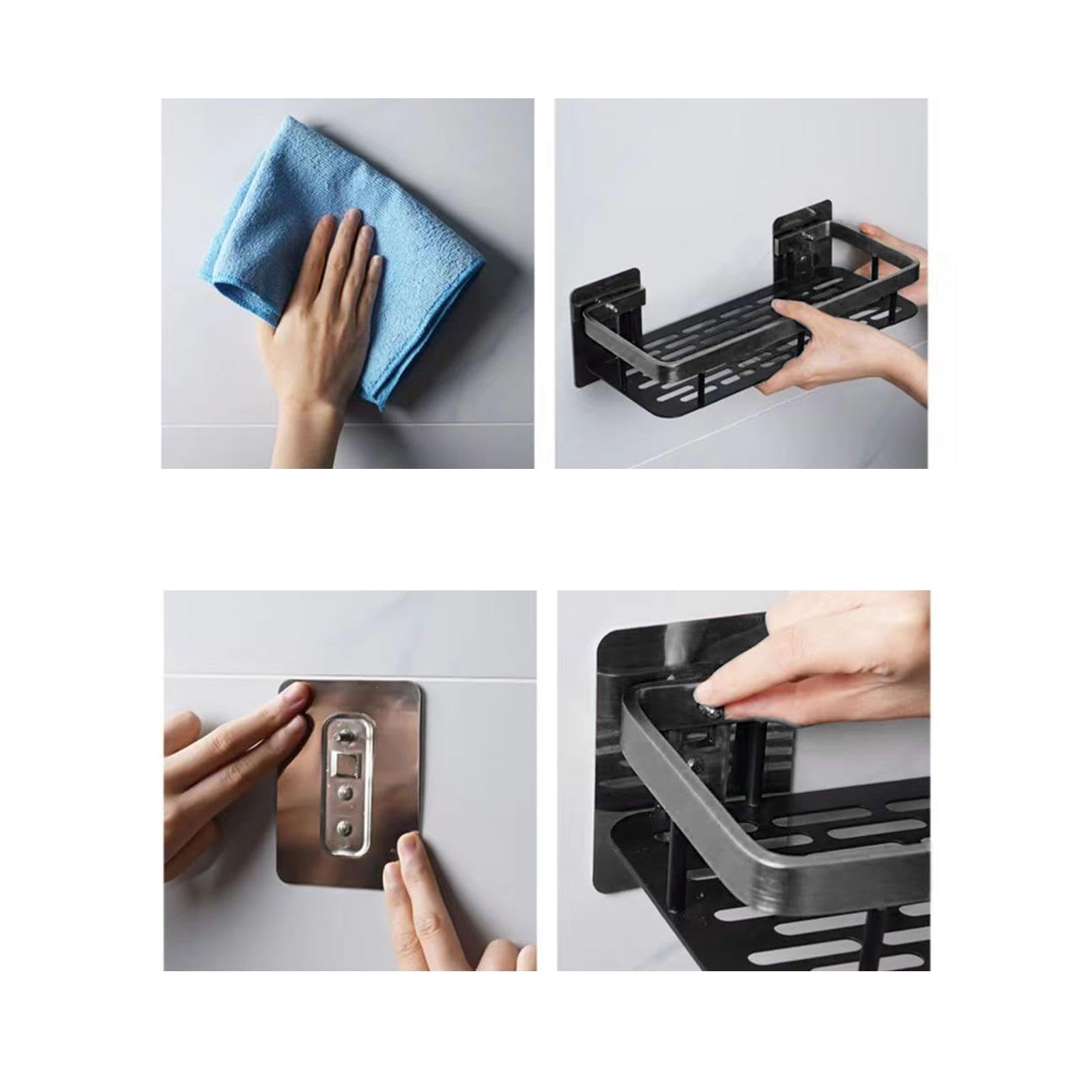 CALANDIS® Black Kitchen Sink Organizer with 2 Hook Shelves - Space Saving Sink Counter Organizer for Sponges, Soap & Utensils - Easy Installation Included - Perfect for Small Kitchens & Apartments