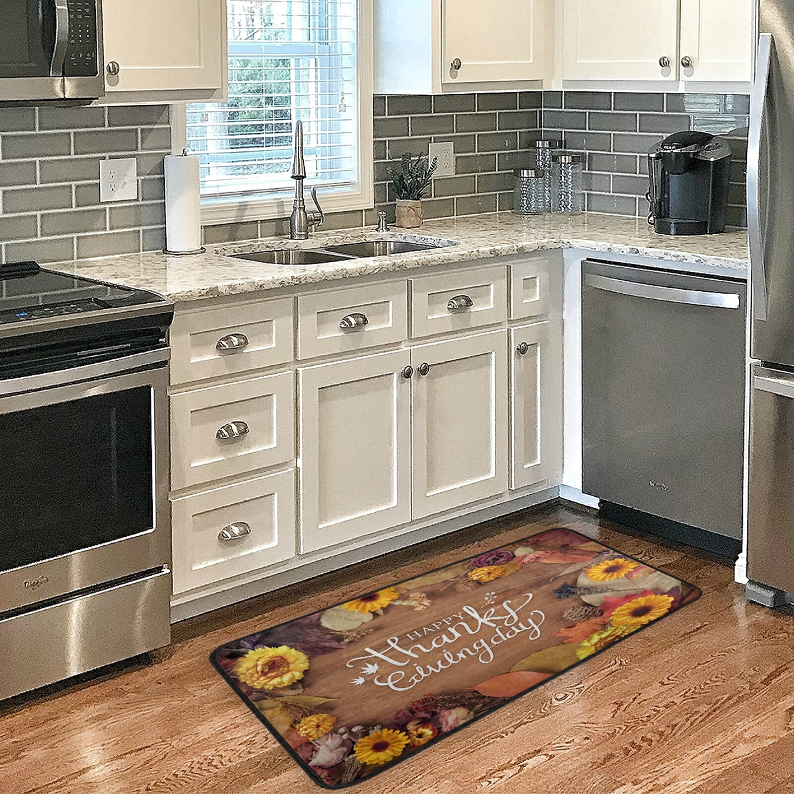 Non-Slip Washable Kitchen Rugs and Mats - Absorbent Cushioned Floor Mat for Sink Area - 39