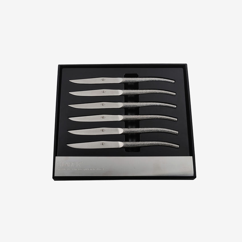 Premium Philippe Starck Laguiole 6-Piece Table Knife Set - Full Handle Stainless Steel Cutlery for Fine Dining & Gift Giving