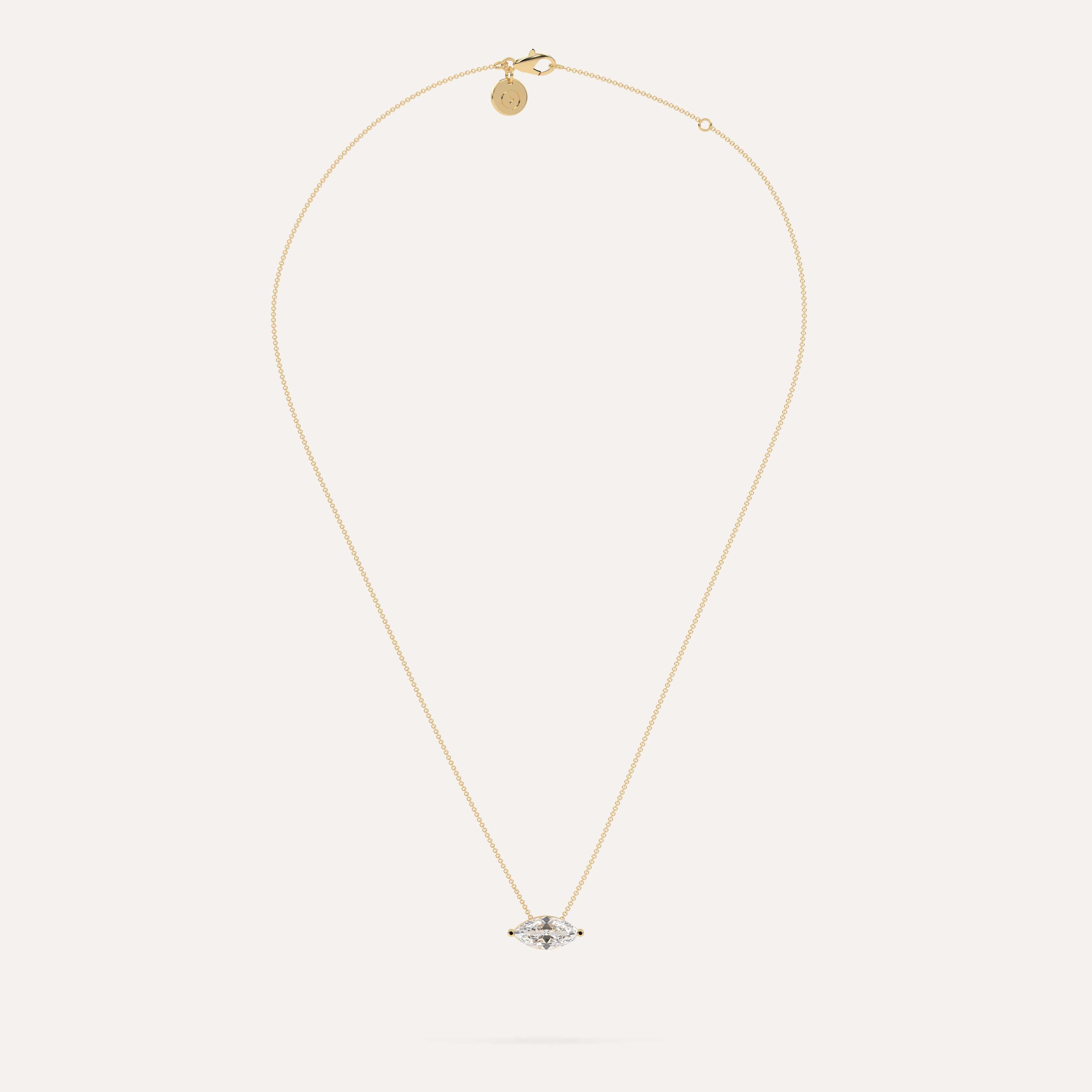 2 Carat Marquise Floating Diamond Necklace - 14K Gold Solitaire Pendant for Women - Perfect for Weddings, Anniversaries & Special Occasions