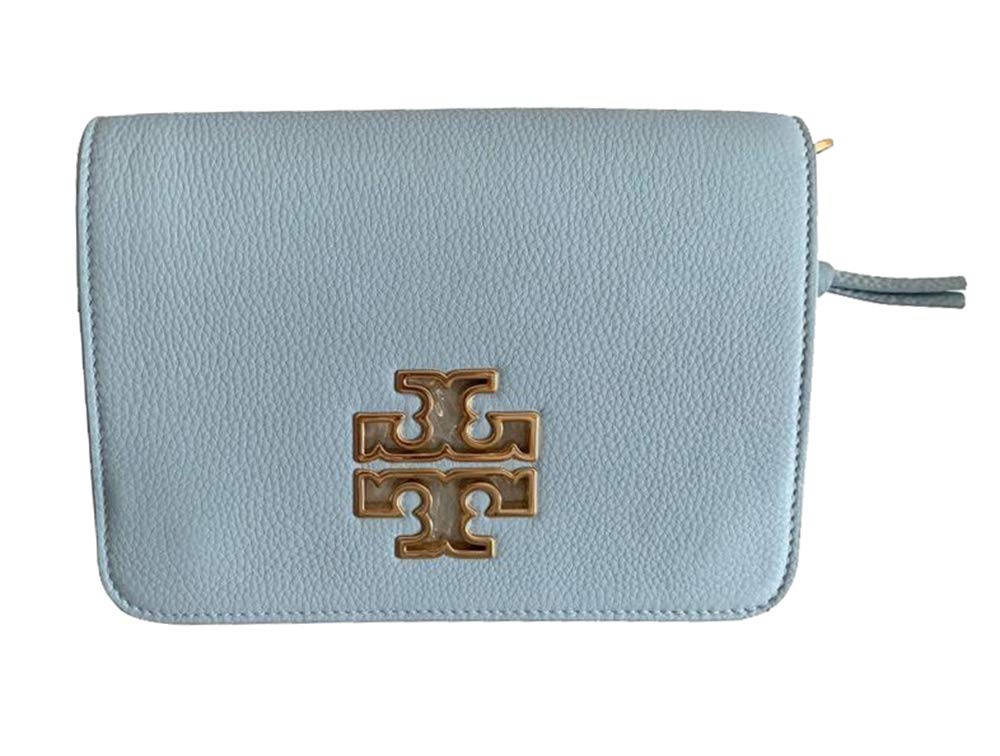 Tory Burch Women's Britten Combo Crossbody Bag in Seltzer - Stylish Leather Shoulder Purse for Everyday Use, Work & Travel