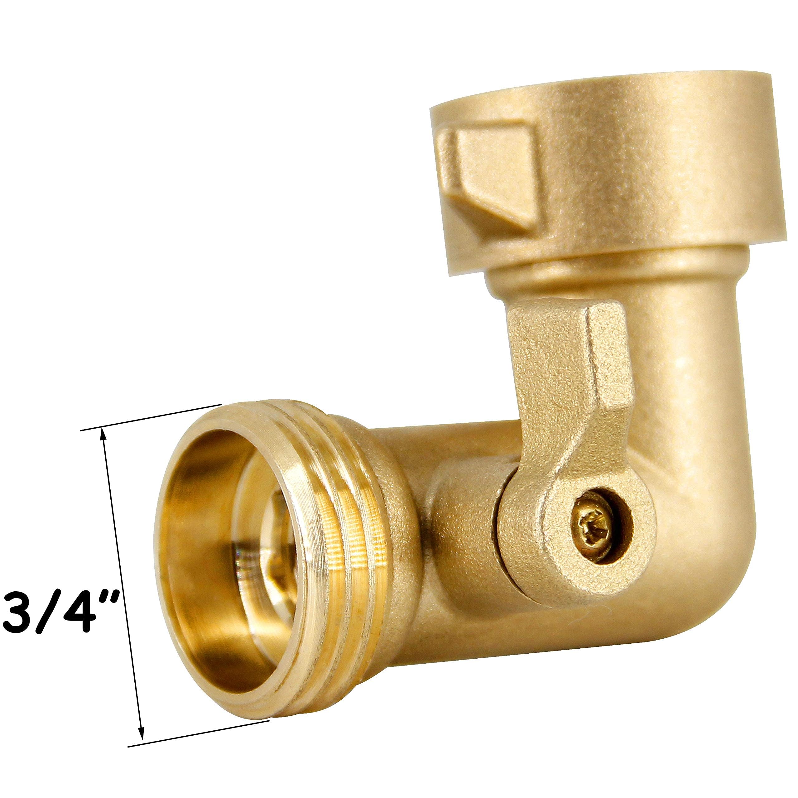 Twinkle Star 90 Degree Garden Hose Elbow with Shut Off Valve 2 Pack - 3/4