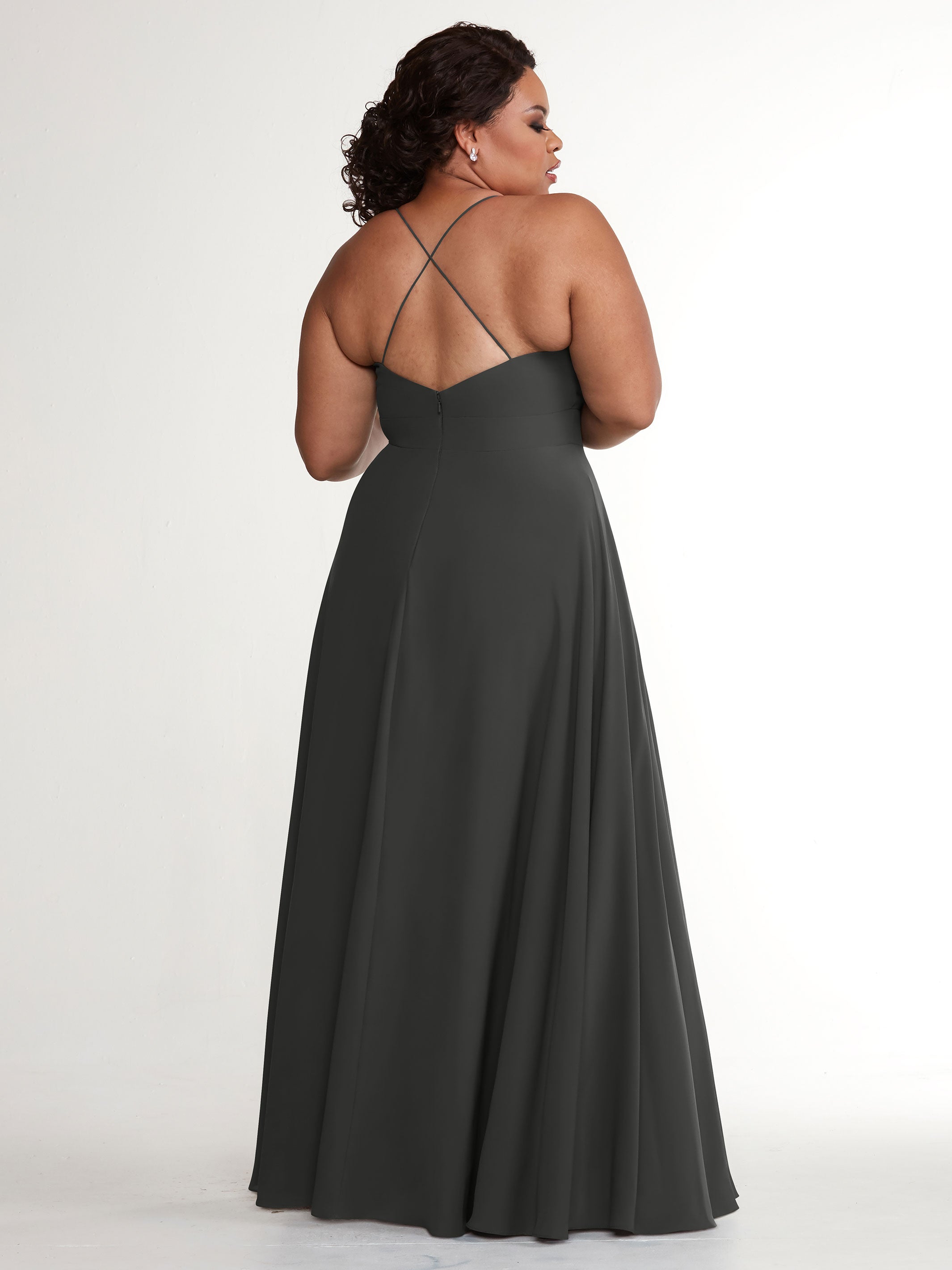 Elegant 83027 Simple Stretch Chiffon A-Line Bridesmaid Dress with Pleats - Perfect for Weddings, Formal Events & Special Occasions