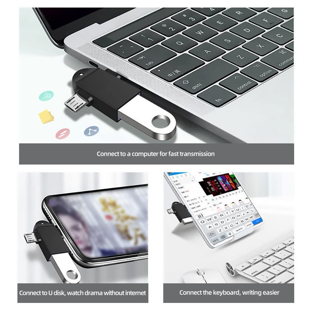 ColorfulLaVie 2-in-1 OTG Converter - USB 3.0 Female to Micro USB Male & USB-C Adapter - High-Speed Data Transfer for Smartphones, Tablets - Perfect for Charging, File Transfer, Mobile Gaming