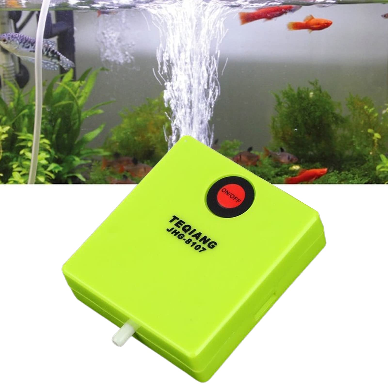 Portable Fish Tank Air Pump - Mini Oxygen Aerator for Aquariums, Increases Water Circulation & Oxygenation - Ideal for Home Fish Tanks, Aquaponics & Hydroponics Systems