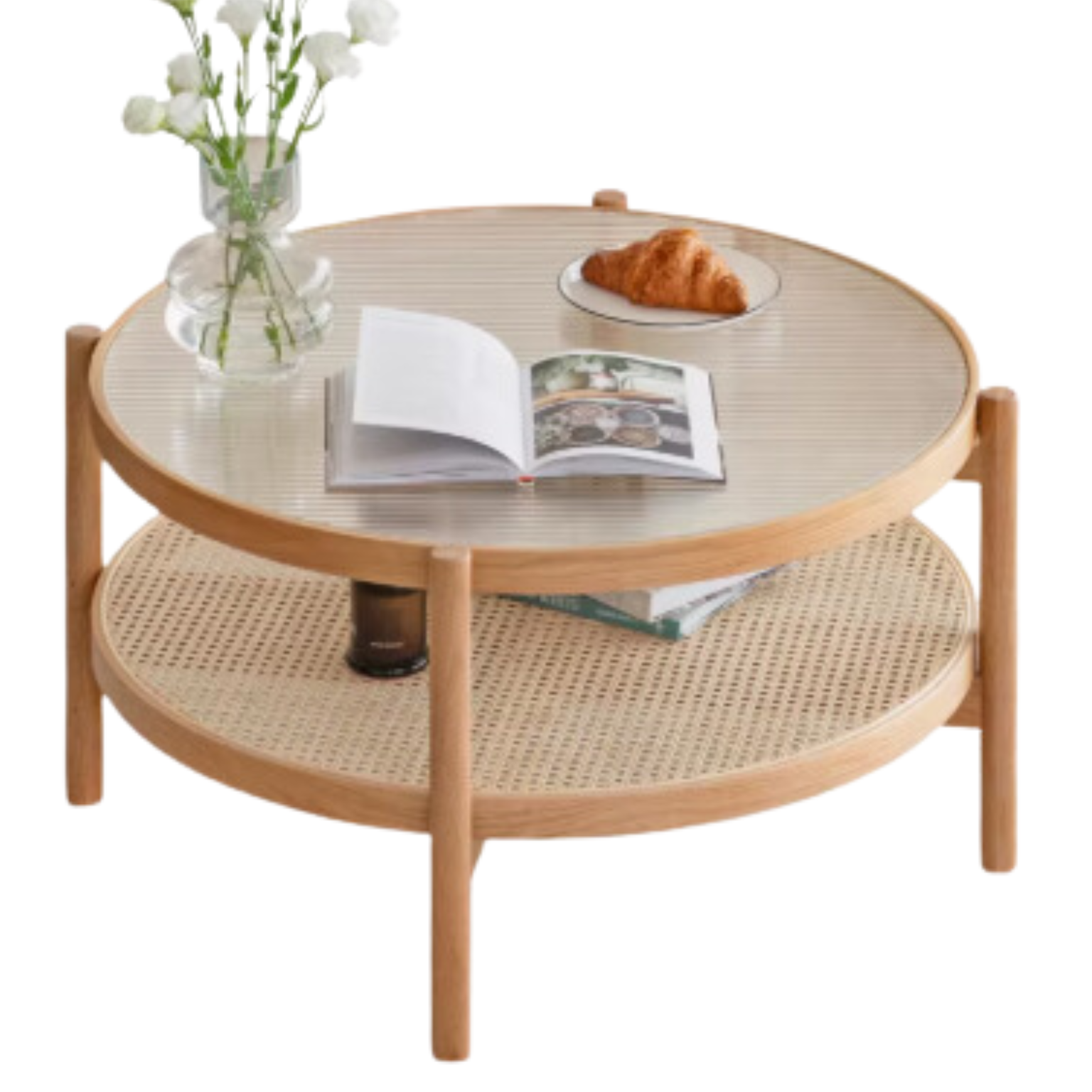 33.7x33.7x17.7 inch / 85.7x85.7x45сm / Natural wood color / coffee table