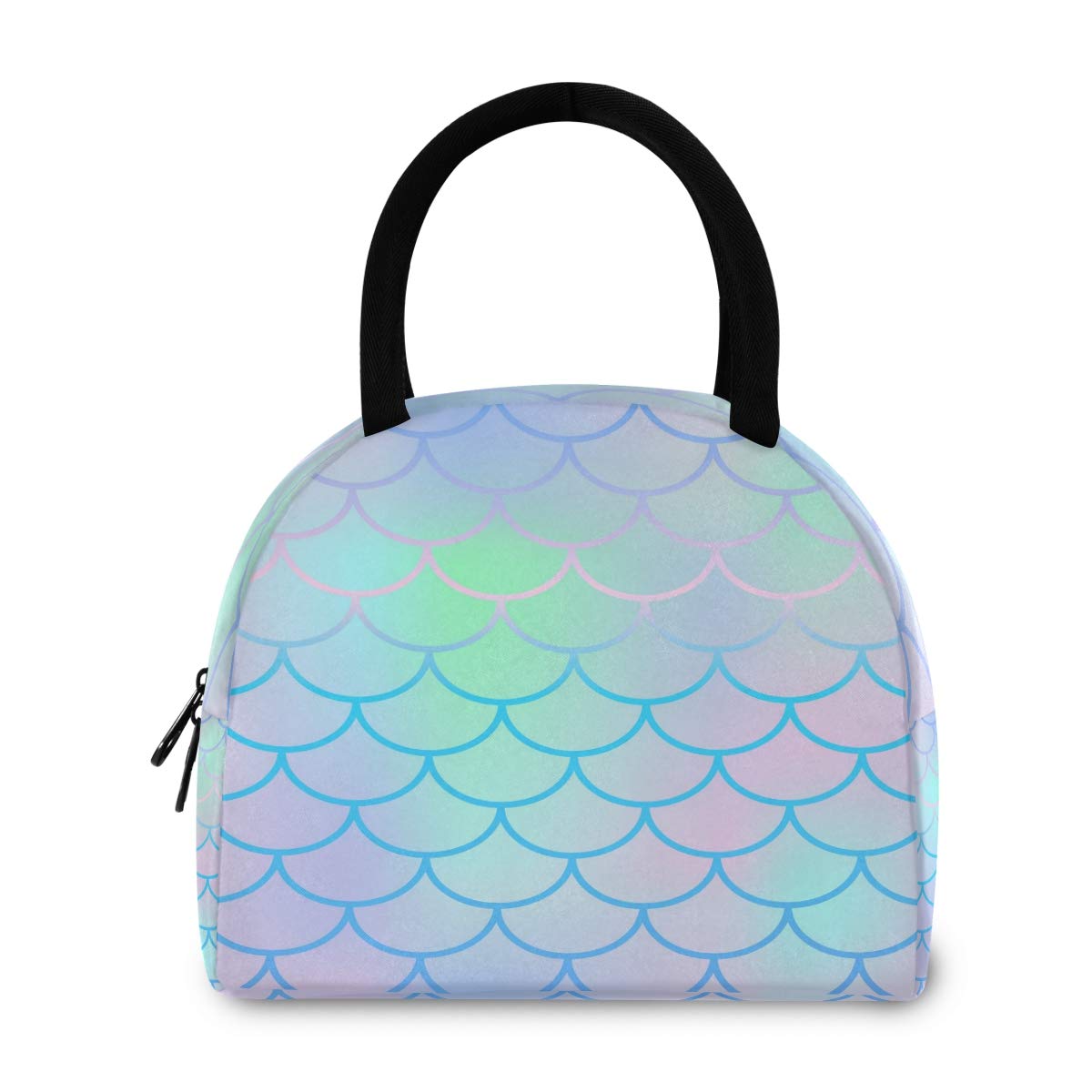 Blueangle Insulated Mermaid Lunch Bags for Women - Leakproof Cooler Tote in Blue, Yellow & Pink | Cute Lunch Box for Work, School & Beach Picnics