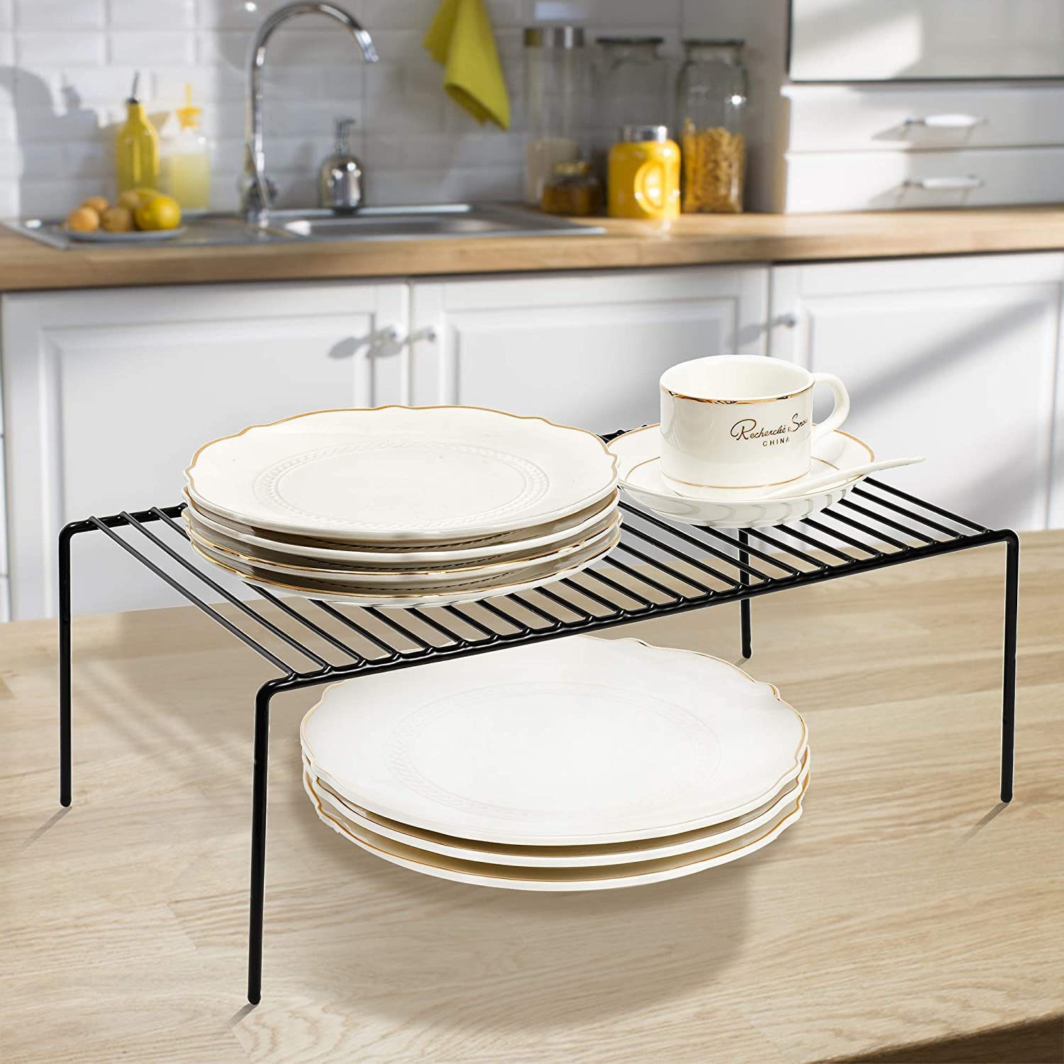3-Pack Large Metal Wire Kitchen Cabinet Shelf Organizer (15.7