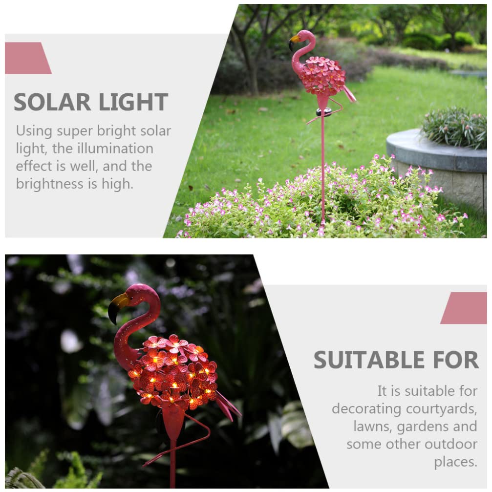 Uonlytech Solar Flamingo Garden Light - 1pc Waterproof Solar-Powered LED Yard Lamp for Outdoor Landscape, Lawn, Courtyard & Pathway Decoration | Perfect for Patio, Backyard, Poolside & Garden Decor