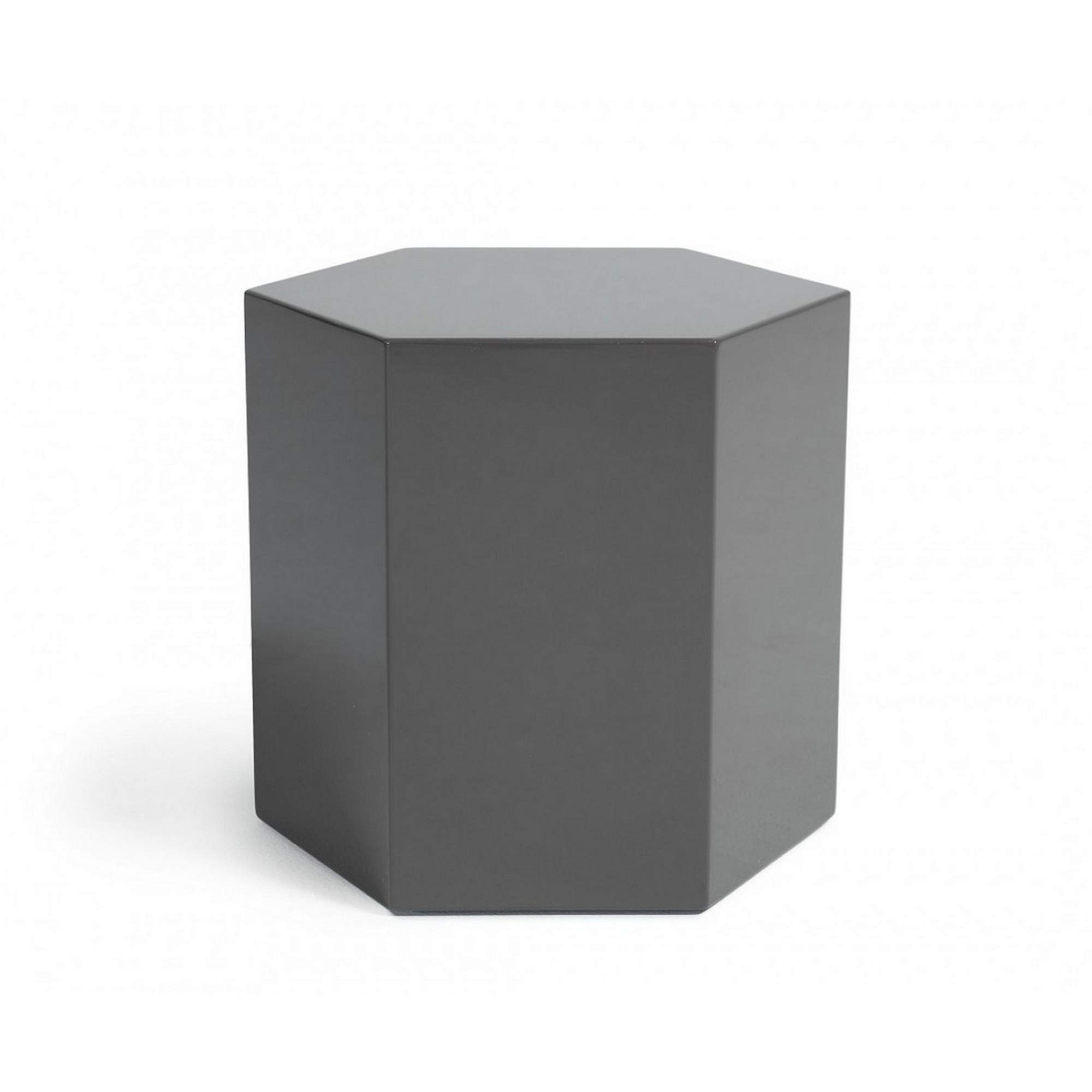 Benjara Modern Hexagonal Wooden End Table - High Gloss Gray Finish | Stylish Living Room Accent Table for Small Spaces & Home Decor