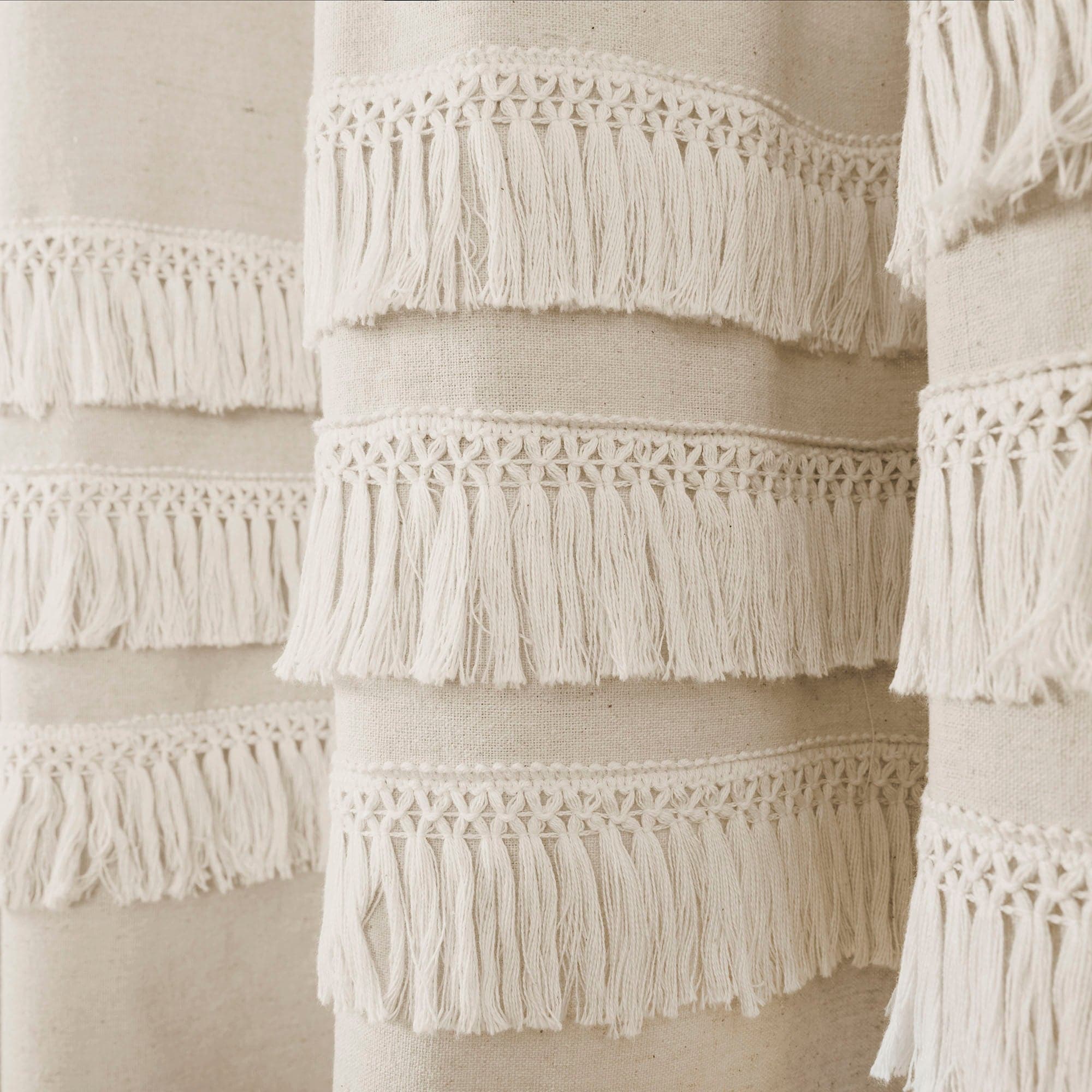 Stylish Ciel Tassel Shower Curtain - Elegant Bathroom Decor with Fringe Details | Perfect for Modern, Boho & Farmhouse Bathrooms