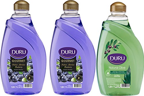 Duru Refill Variety Pack 3 Count - Blueberry, Olive Oil & Laurel Soap Bars | Natural Skin Care for Dry & Sensitive Skin | Perfect for Bath, Shower & Gift Sets