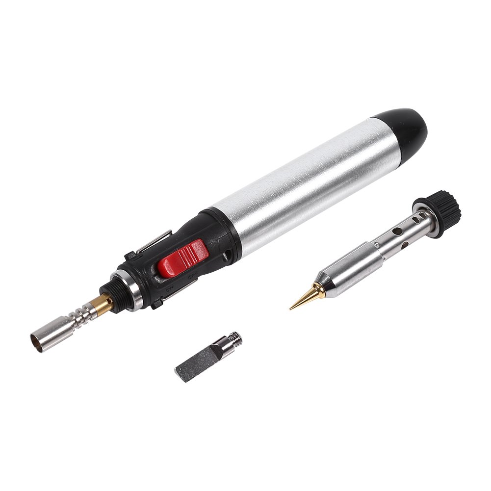 4 in 1 Gas Soldering Iron Pen - 12ml Refillable Butane Soldering Gun with Adjustable Temperature - Cordless Soldering Tool for Electronics, DIY, and Jewelry Repair - Perfect for Home, Workshop & Outdoor Use