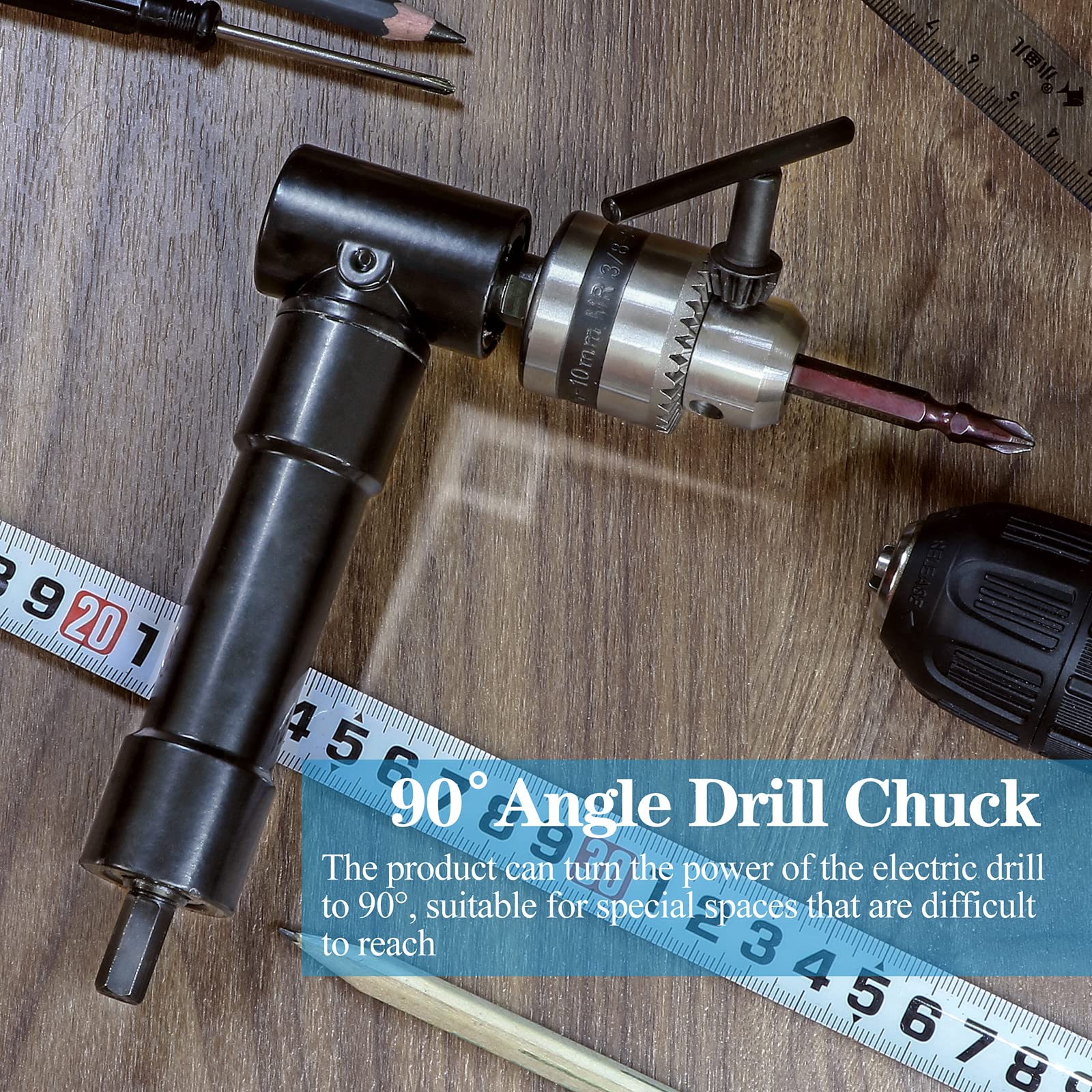 90 Degree Right Angle Drill Adapter - 3/8