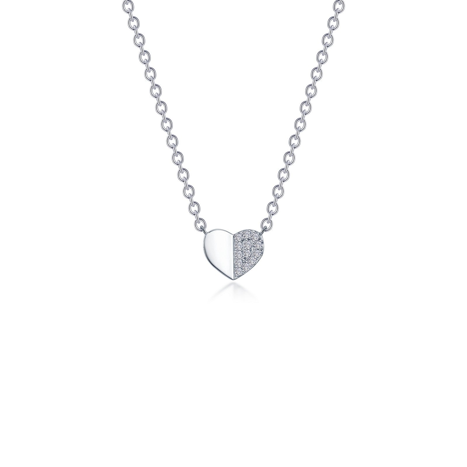 0.38 CTW Heart Necklace for Women - Sterling Silver Heart Pendant with Diamond Accents - Perfect for Valentine's Day, Anniversary & Romantic Gifts