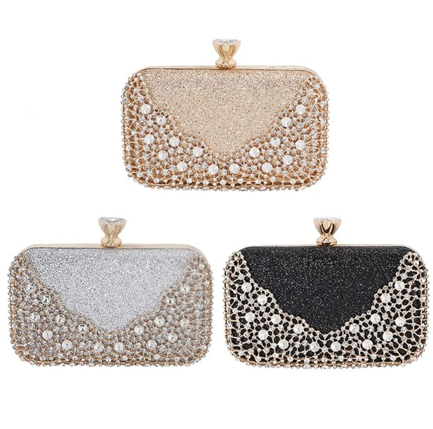 Sparkly Rhinestone Clutch Purse for Women - Evening Party & Wedding Accessory