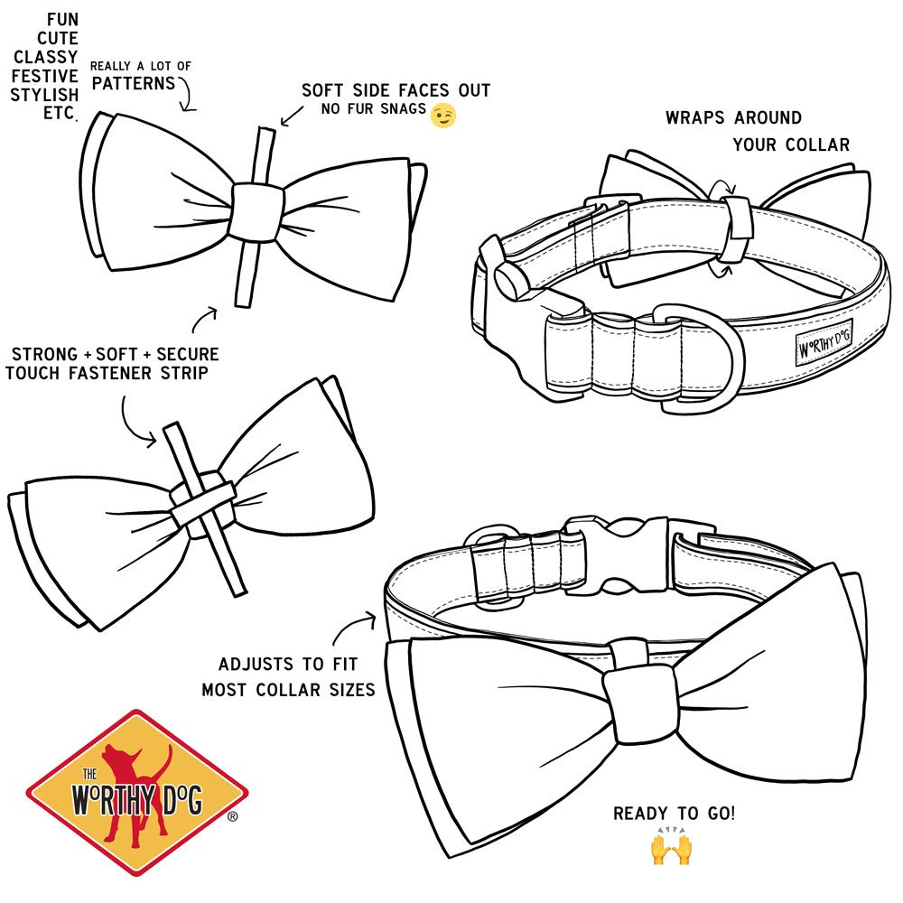 Adjustable Dog Bow Tie Collar - White Pet Accessory for Parties & Celebrations