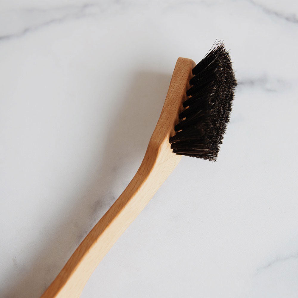 Eco-Friendly Curved Wooden Dish Brush - Natural Bamboo Handle & Soft Bristles for Gentle Cleaning | Perfect for Kitchen, Camping, and Travel Use
