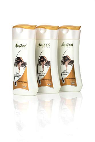 Nuzen Herbals Anti Hair Fall Shampoo & Conditioner Set - 3 Pack | Natural Hair Loss Treatment with Aloe Vera, Soya Protein, Coconut & Olive Oil | Prevents Breakage & Damage | 200ml Bottles | For Daily Hair Care & Scalp Nourishment