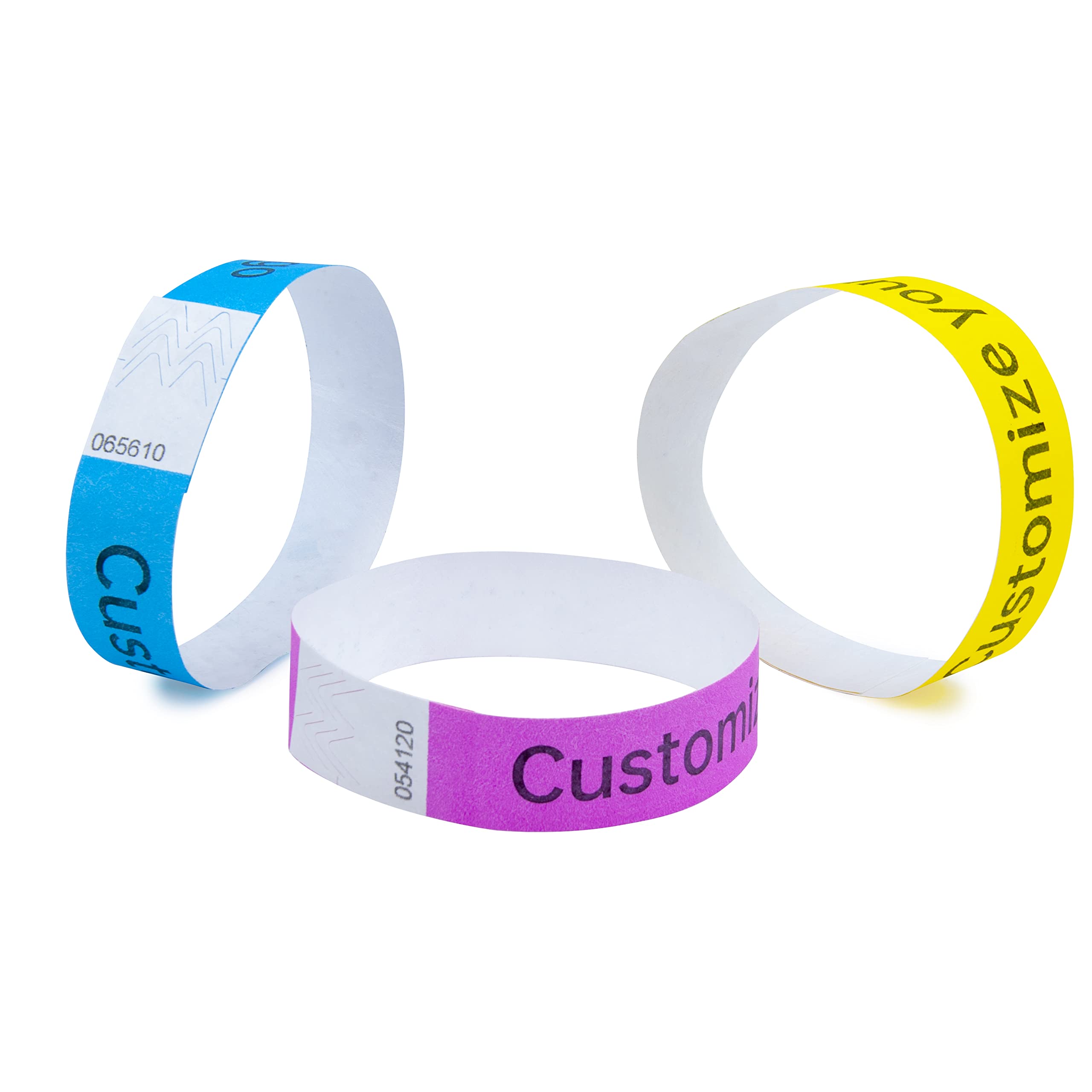 Custom 3/4 Inch Personalized Wristbands for Events - Waterproof, Tearproof, Printable Wrist Straps - Admission Bracelets with Text Customization - Perfect for Concerts, Festivals, Parties and Fundraisers