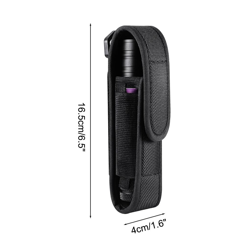Tactical Flashlight Holster Pouch - Durable Anti-Scratch Belt Case for 5.1-6.3 Inch Flashlights | Perfect for Outdoor Camping, Hiking, Travel & Emergency Use