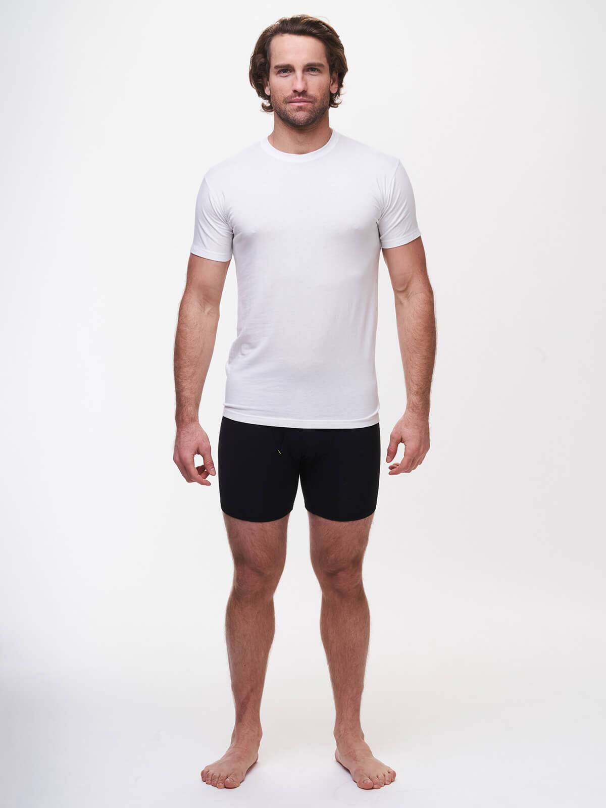 BamBare Men's Crew Neck Undershirt - Soft Cotton Comfort Fit T-Shirt for Layering & Everyday Wear | Work, Gym & Casual Outfits