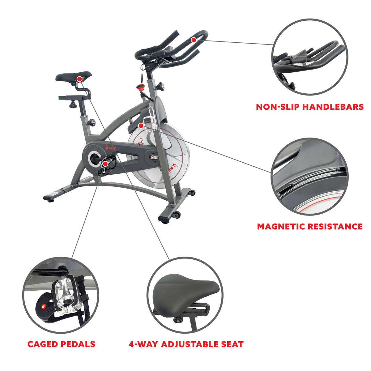 Premium Endurance Belt Drive Magnetic Indoor Exercise Bike - Quiet & Smooth Home Workout for Cardio, Weight Loss & Fitness Training