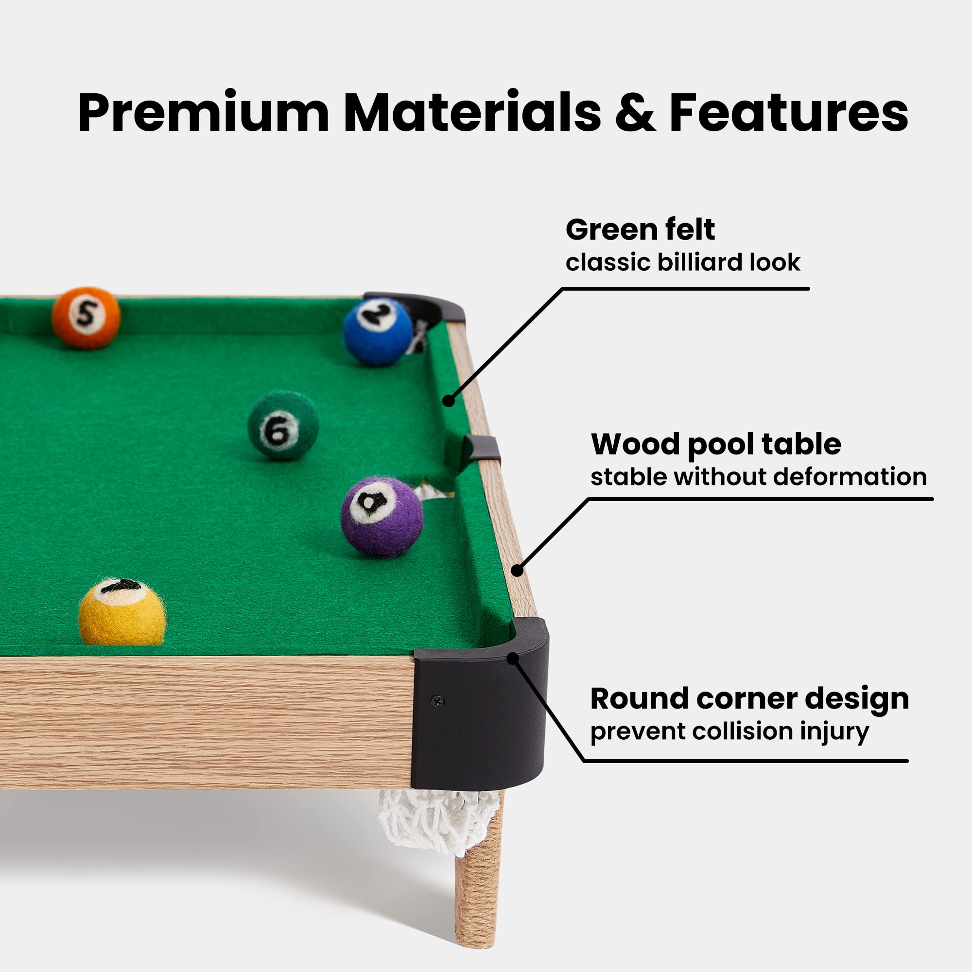 VETRESKA 4-in-1 Cat Toy Set - Mini Pool Table with Feather Wand, Billiard Balls & Scratching Post - Interactive Puzzle Toy for Indoor Cats - Fun Exercise & Play Furniture for Kittens - Perfect for Playtime, Training & Mental Stimulation