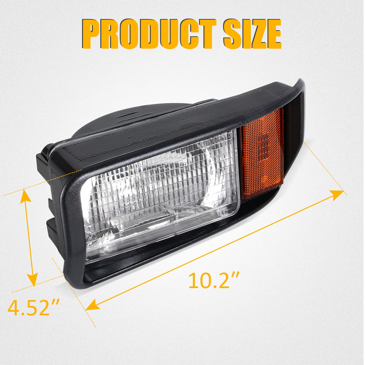 RANSOTO Golf Cart Headlight Assembly - Compatible with 1993+ Club Car DS & Carryall Models - Replacement for Halogen Headlights 101988002 & 101988001 - Perfect for Night Golfing & Campground Safety Lighting
