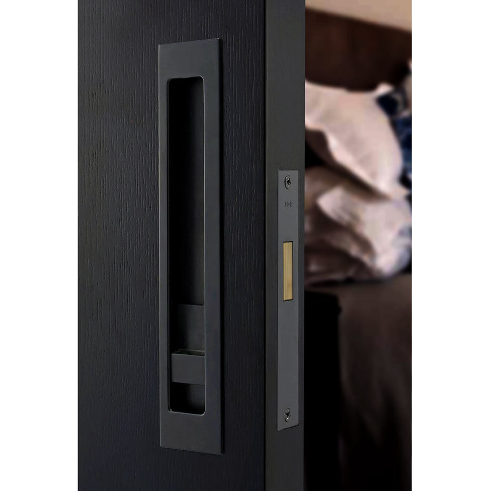 HB 1655 D Series Left Hand Deadbolt Pivot Door Privacy Lock Set with Snib - 55mm Backset - Ideal for Bedrooms, Bathrooms & Interior Doors