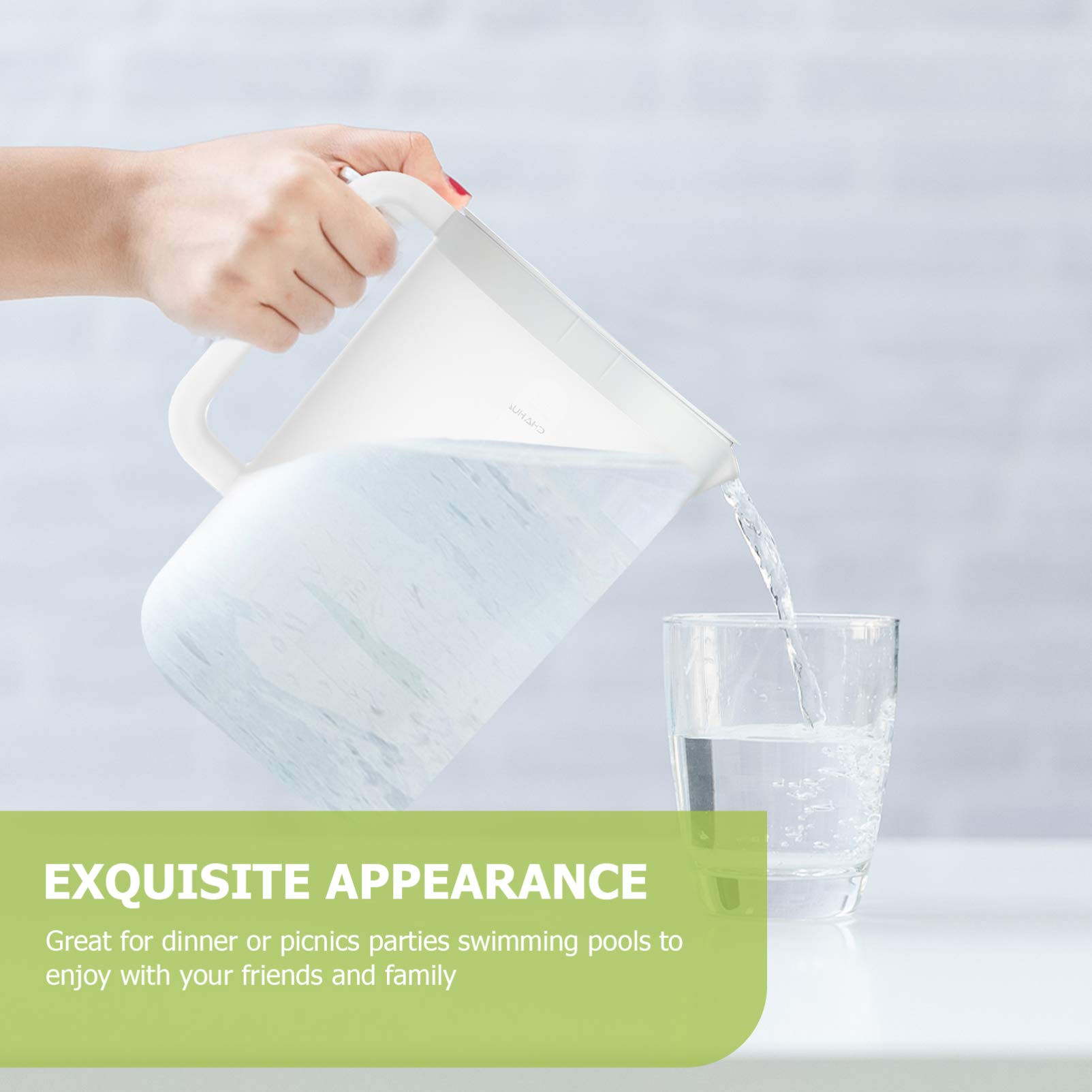 1pc Clear Plastic Cold Water Pitcher with Cover - BPA-Free Tea Jug, Iced Drink Dispenser, Graduated Measuring Cylinder for Kitchen, Parties & Outdoor Picnics