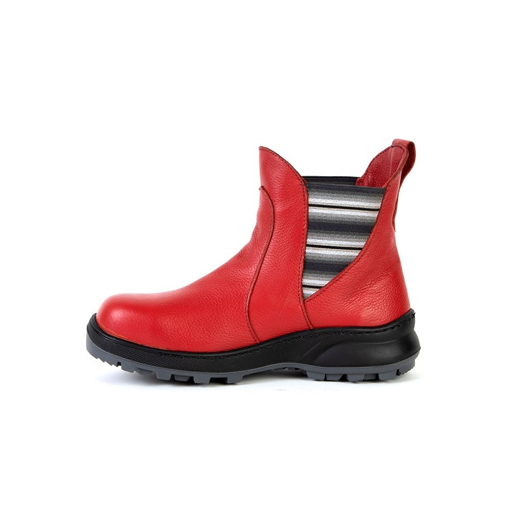Feather Paris Women's Slip On Steel Toe Safety Boots - Red (140552) | Comfortable & Durable Work Shoes for Construction, Warehouse & Industrial Safety
