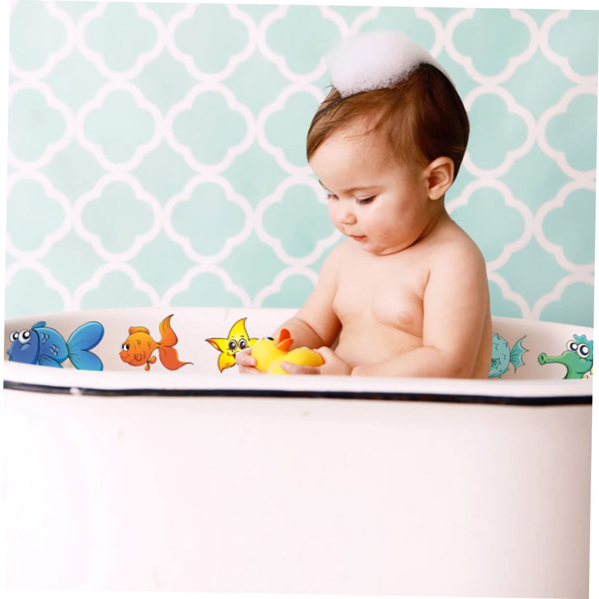 HEMOTON 4 Pack Waterproof Bathroom Wall Decals - Fun PVC Bathtub Stickers for Kids Boys & Girls - DIY Shower Tile Decor for Nursery, Playroom & Bathroom Makeover