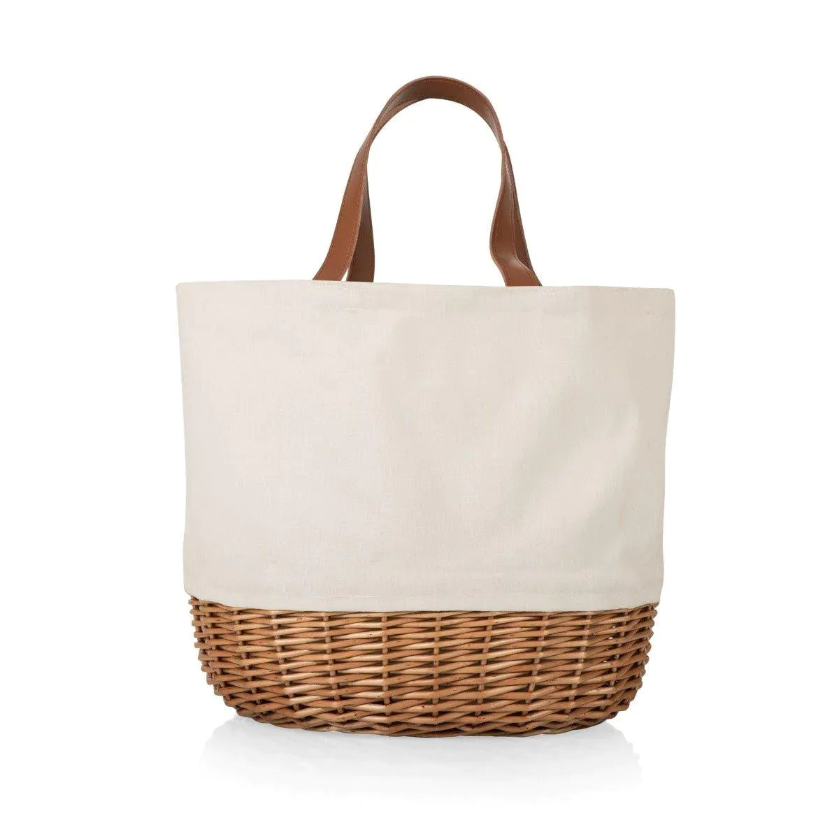 Stylish Canvas & Wicker Picnic Basket - 3 Color Options for Outdoor Picnics, Beach Trips & Camping Essentials