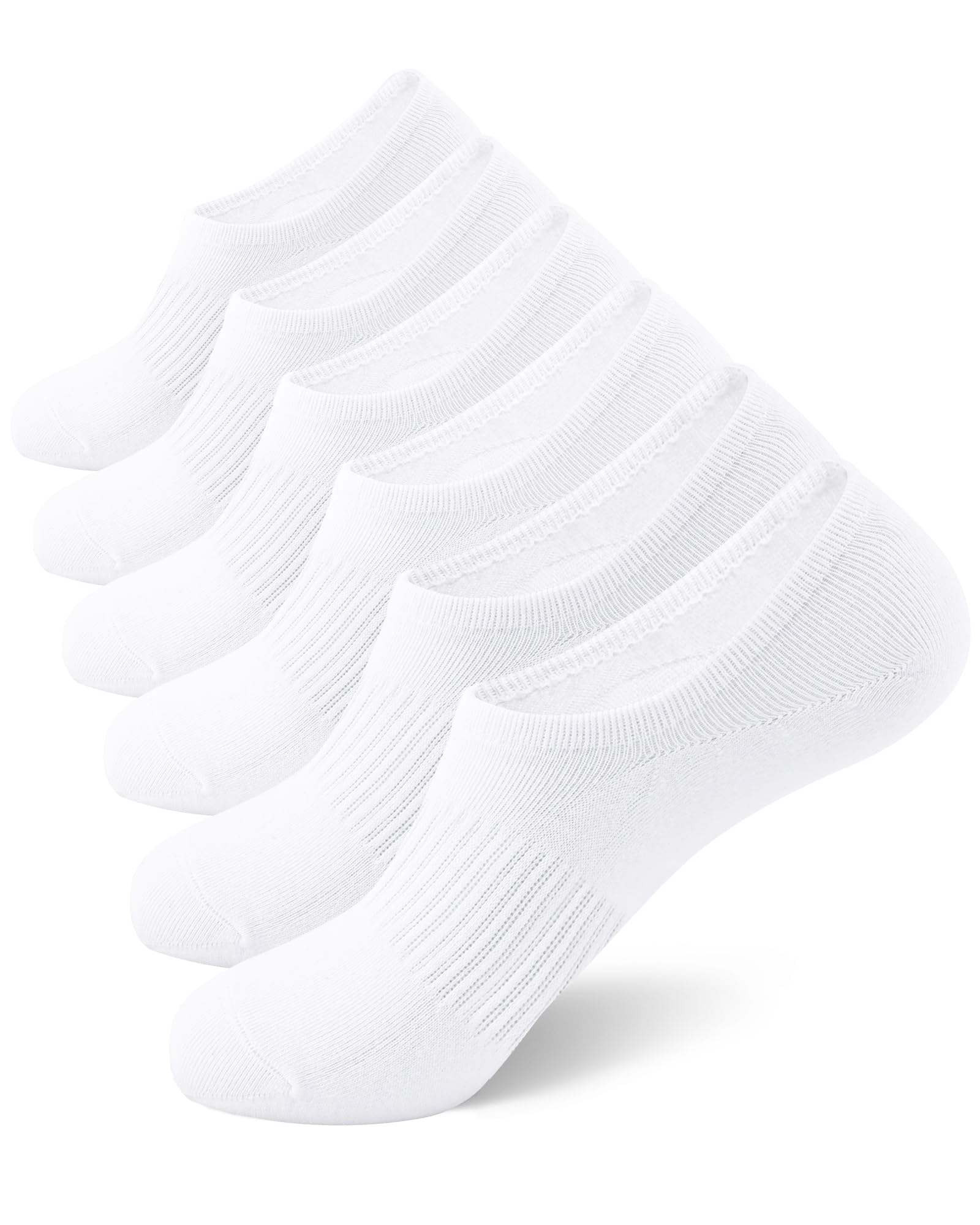 Sixdaysox Women's No Show Socks - 6-8 Pairs Low Cut Invisible Cotton Socks with Non-Slip Grip (Sizes 5-9 & 9-11) - Perfect for Sneakers, Loafers & Everyday Wear