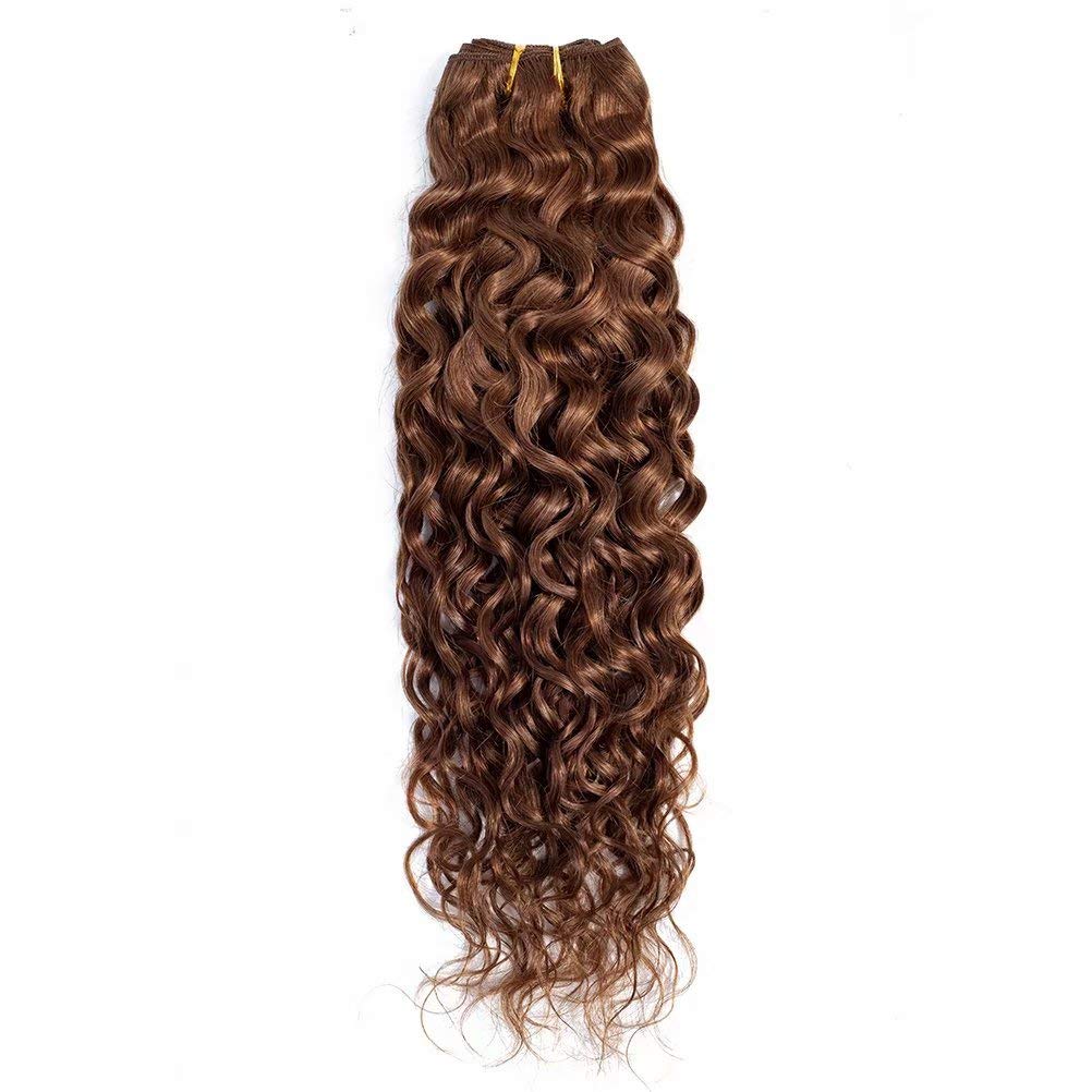FEEL ME 8A Mink Brazilian Water Wave Human Hair Bundles - Unprocessed Virgin Hair Extensions (16/18/20 Inch, Color 4) for Natural Looking Weaves & Protective Styles - Perfect for Daily Wear, Special Occasions & Salon Styling