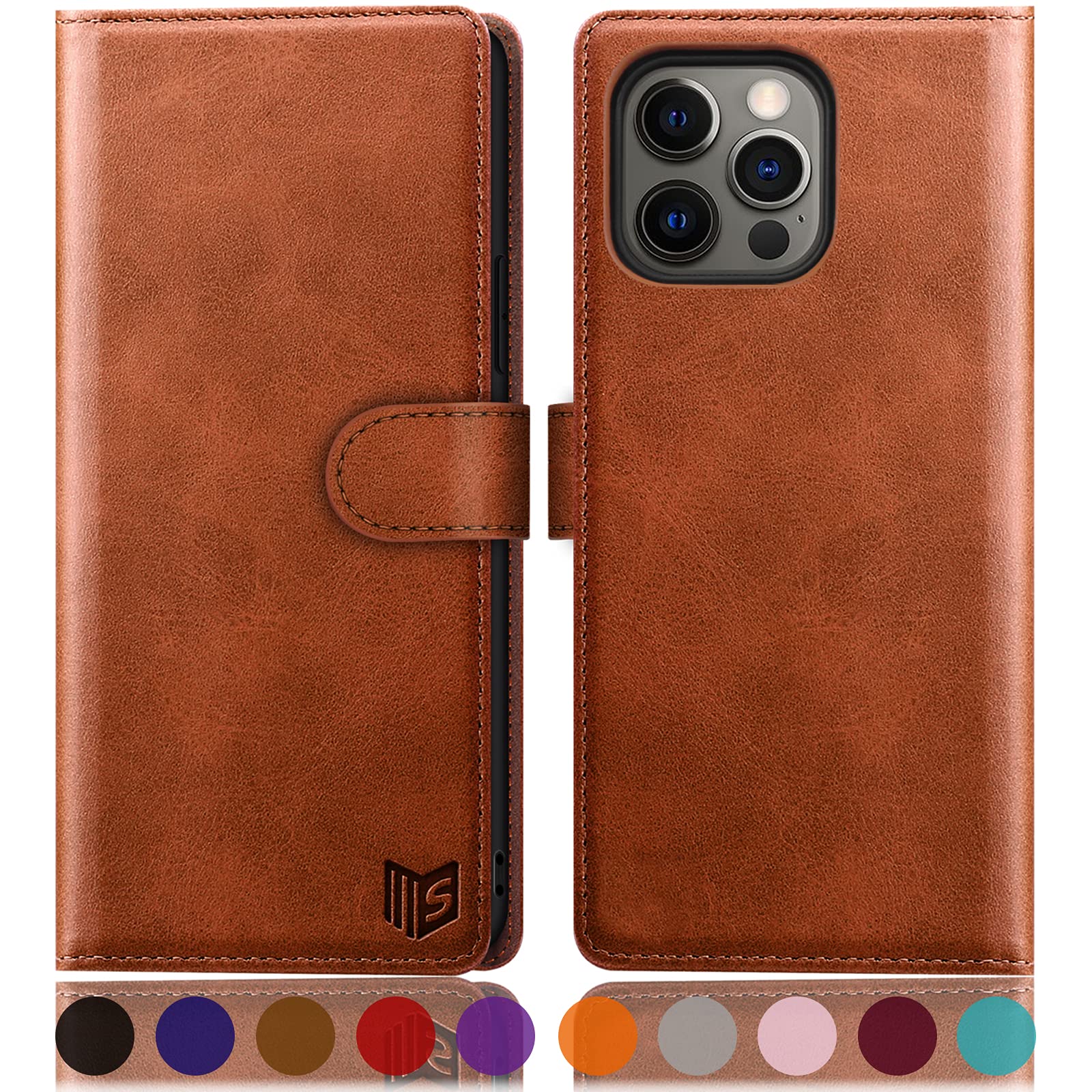 iPhone 13 Pro Wallet Case - RFID Blocking PU Leather Cover with Card Holder | Shockproof Protection for Daily Use