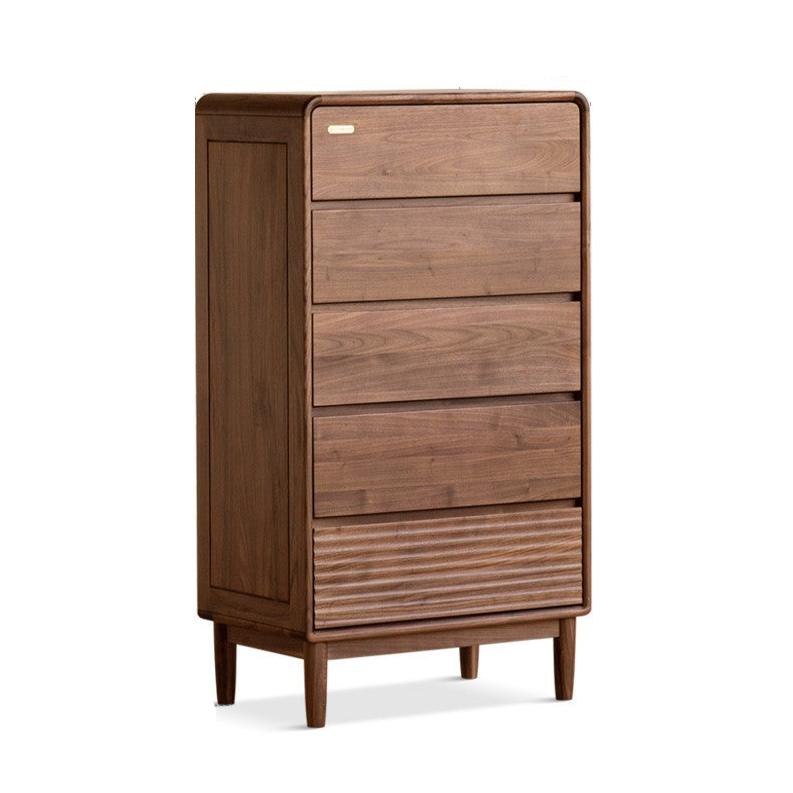 Premium Black Walnut Solid Wood Storage Cabinet with Drawers - Handcrafted Dresser for Bedroom, Living Room & Office Organization