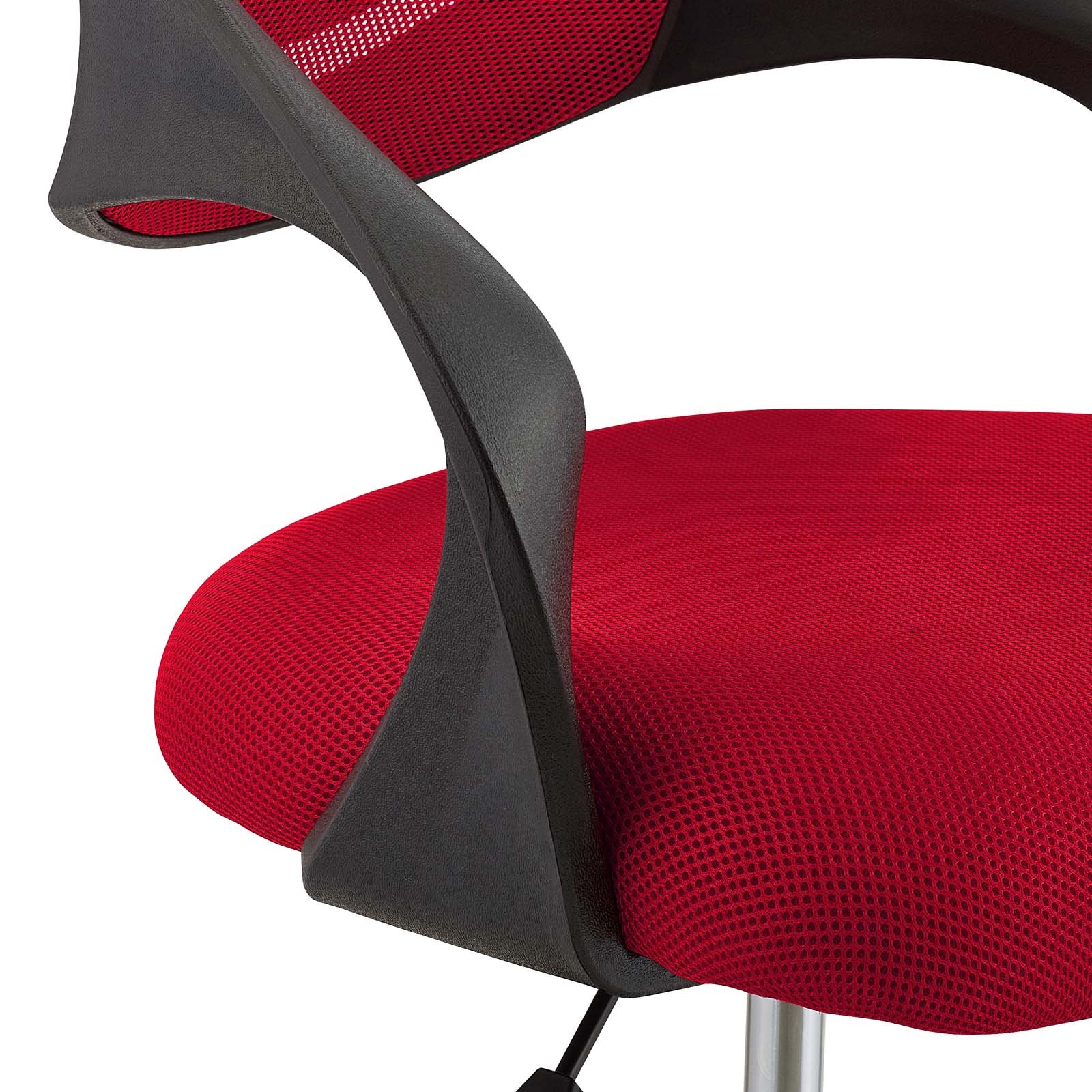 Modway Thrive Adjustable Drafting Chair - Ergonomic Tall Office Chair for Standing Desks, Red - Perfect for Architects, Artists & Home Office Workspaces